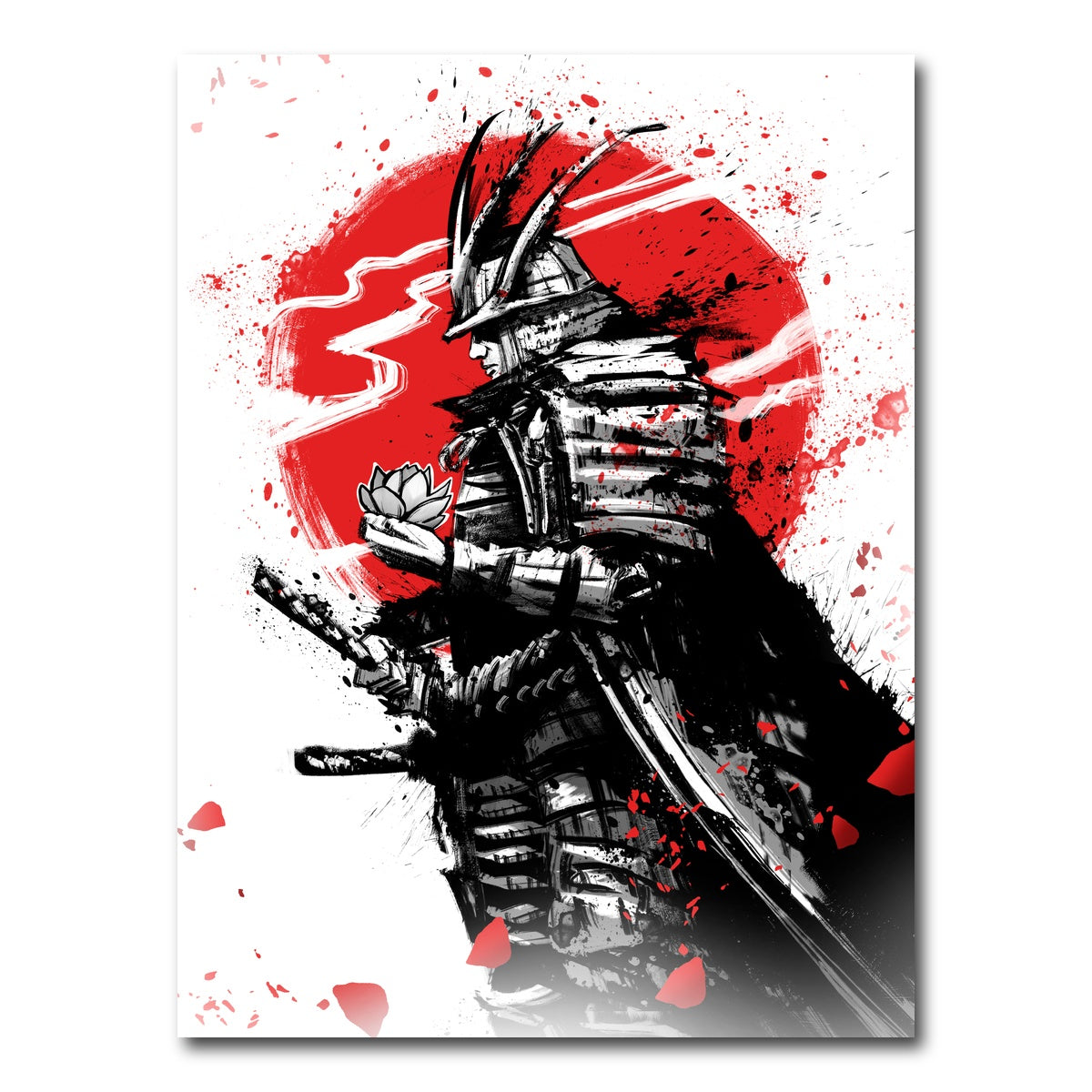 AUTO-MOCKUP WHITE | Samurai in armor and helmet | 1 Piece | Gallery Wrap Canvas | group=3x4