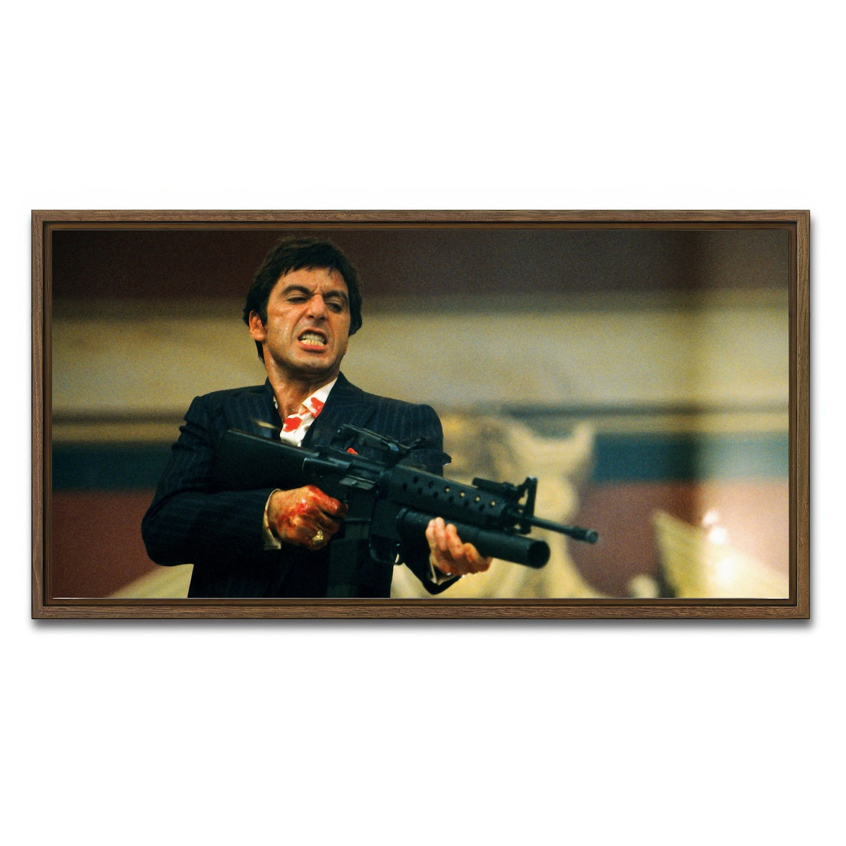 AUTO-MOCKUP WHITE | Scarface | 1 Piece | Walnut Framed Canvas | group=2x1