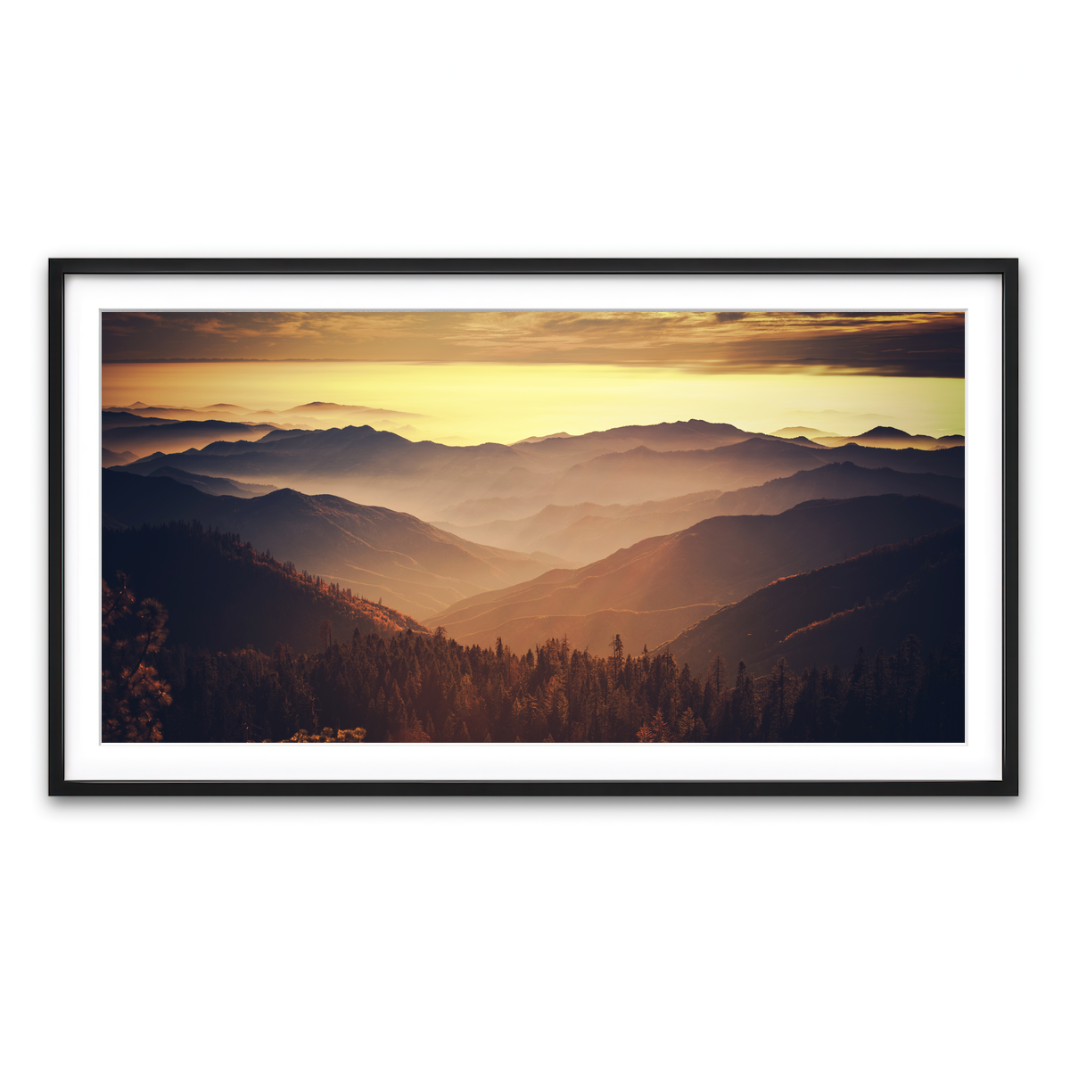 Scenic Sunset Sierra Nevada Mountains Wall Art