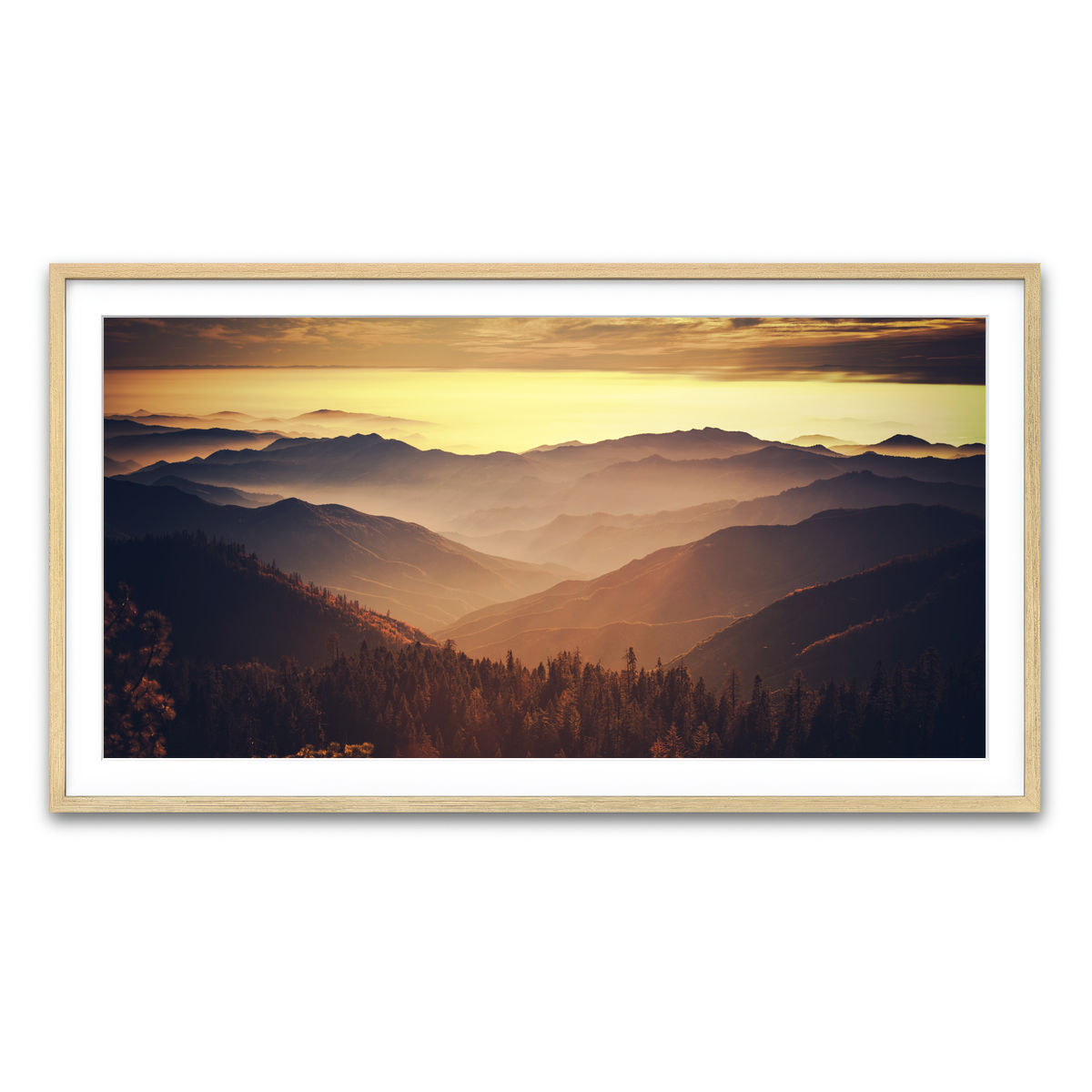 Scenic Sunset Sierra Nevada Mountains Wall Art