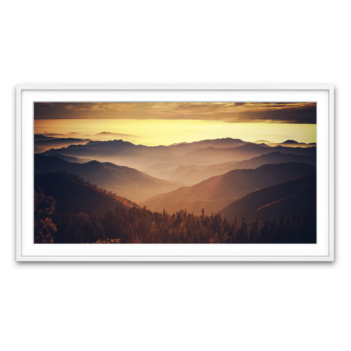 Scenic Sunset Sierra Nevada Mountains Wall Art