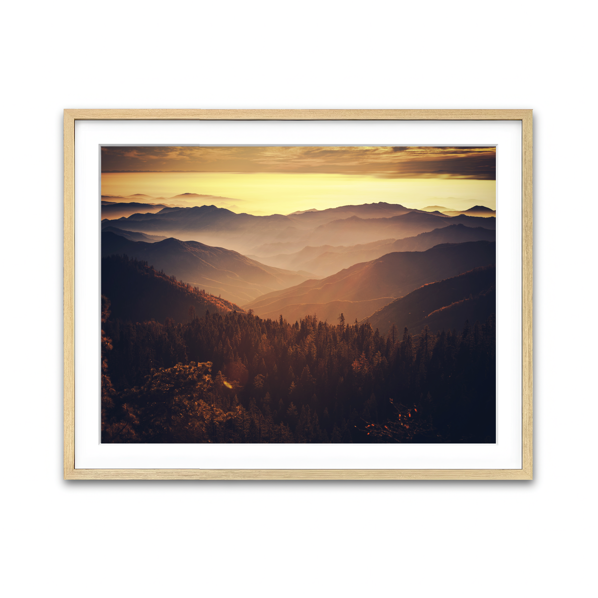 Scenic Sunset Sierra Nevada Mountains Wall Art