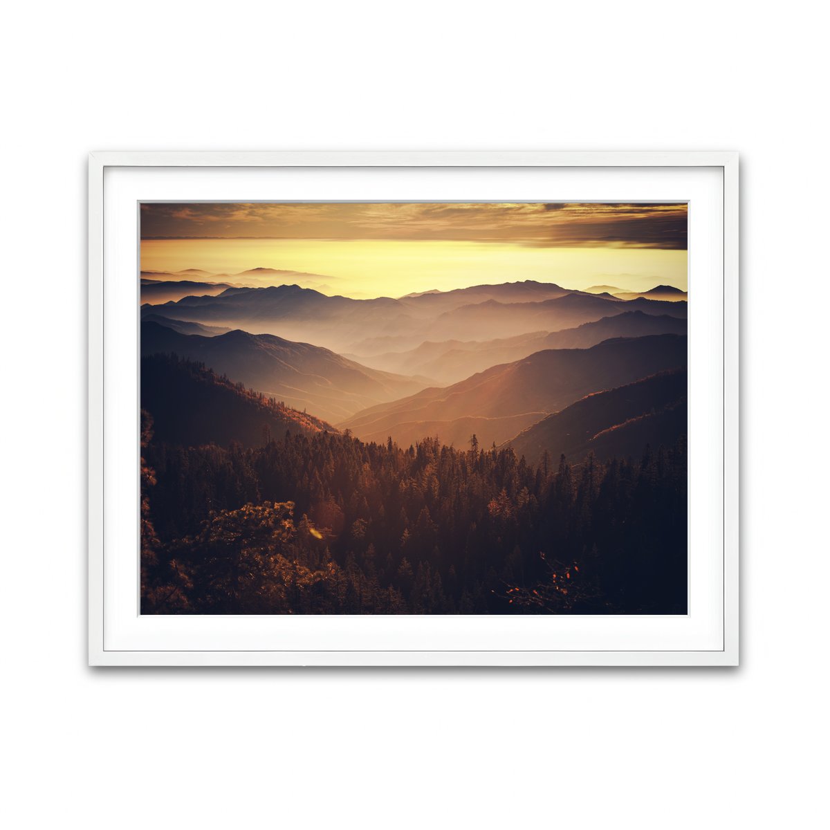Scenic Sunset Sierra Nevada Mountains Wall Art