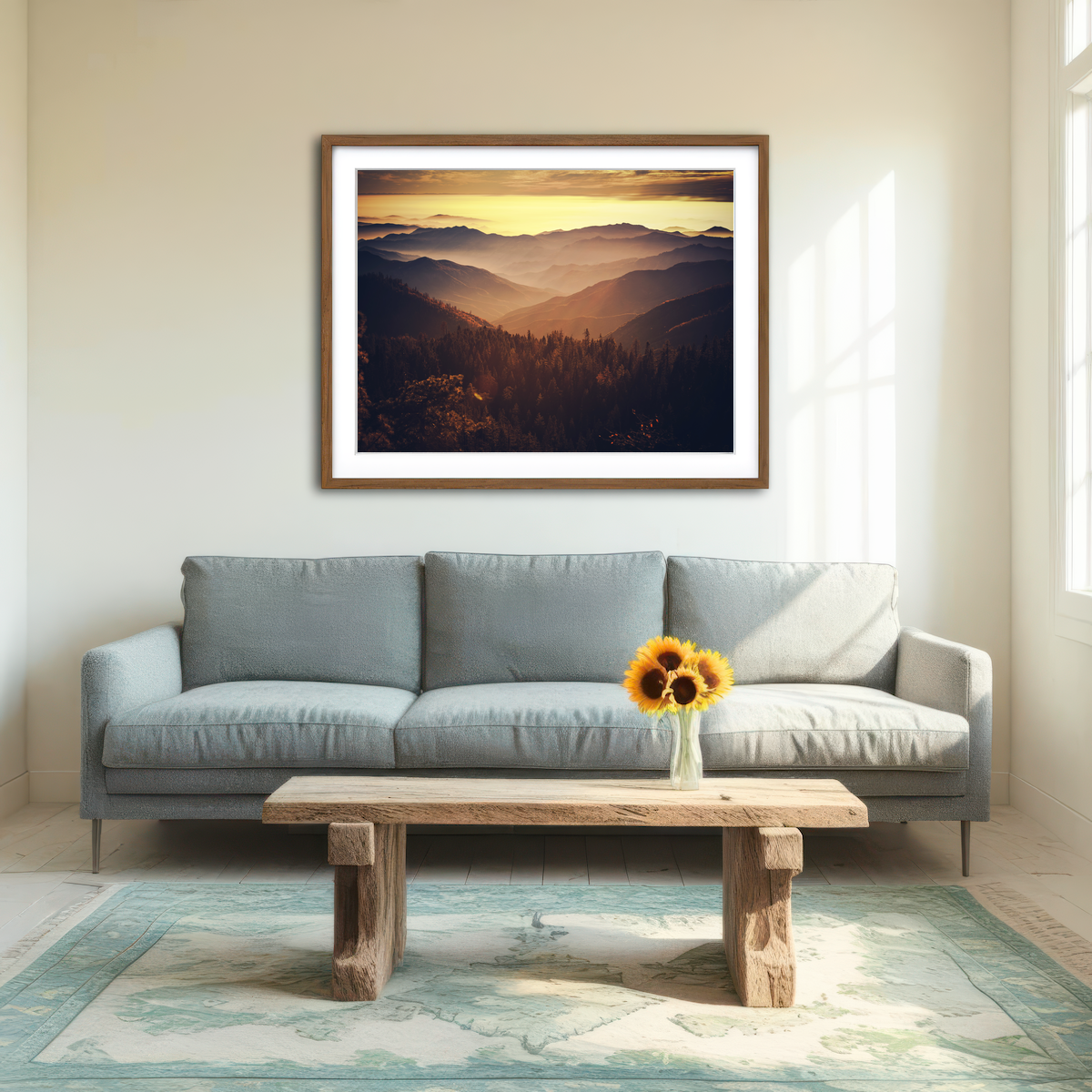 Scenic Sunset Sierra Nevada Mountains Wall Art