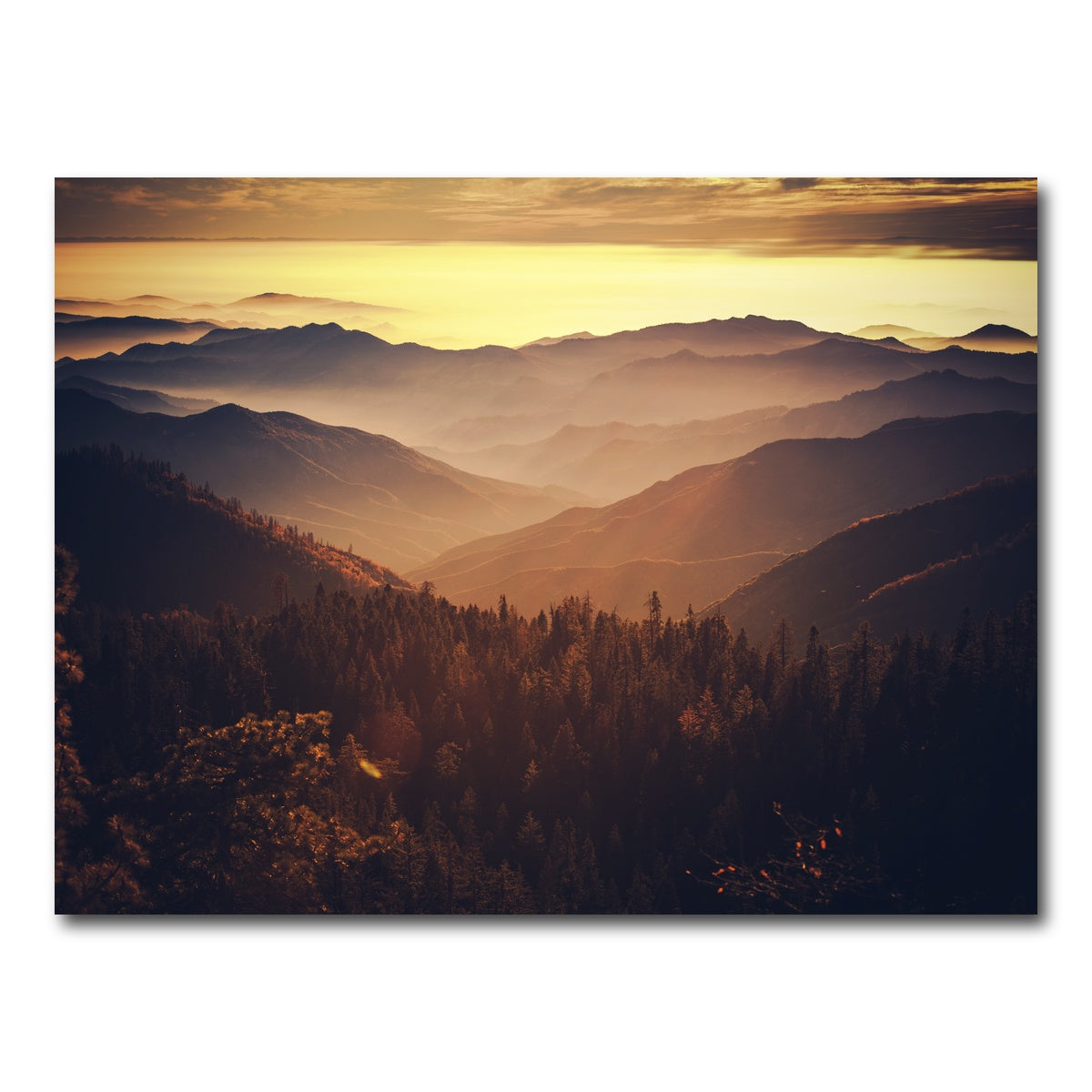 Scenic Sunset Sierra Nevada Mountains Wall Art