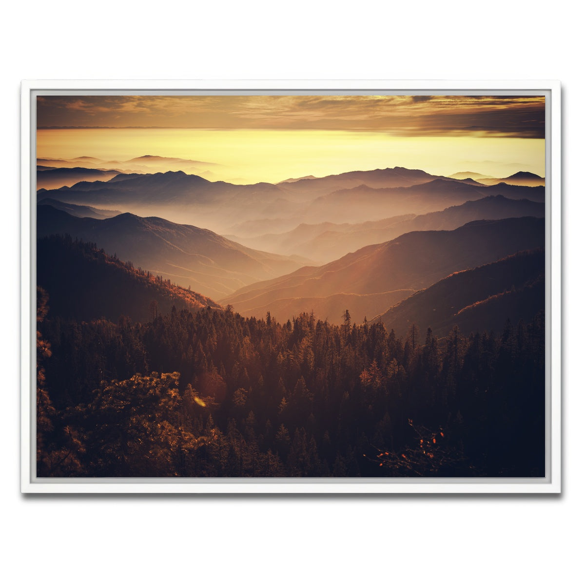 Scenic Sunset Sierra Nevada Mountains Wall Art