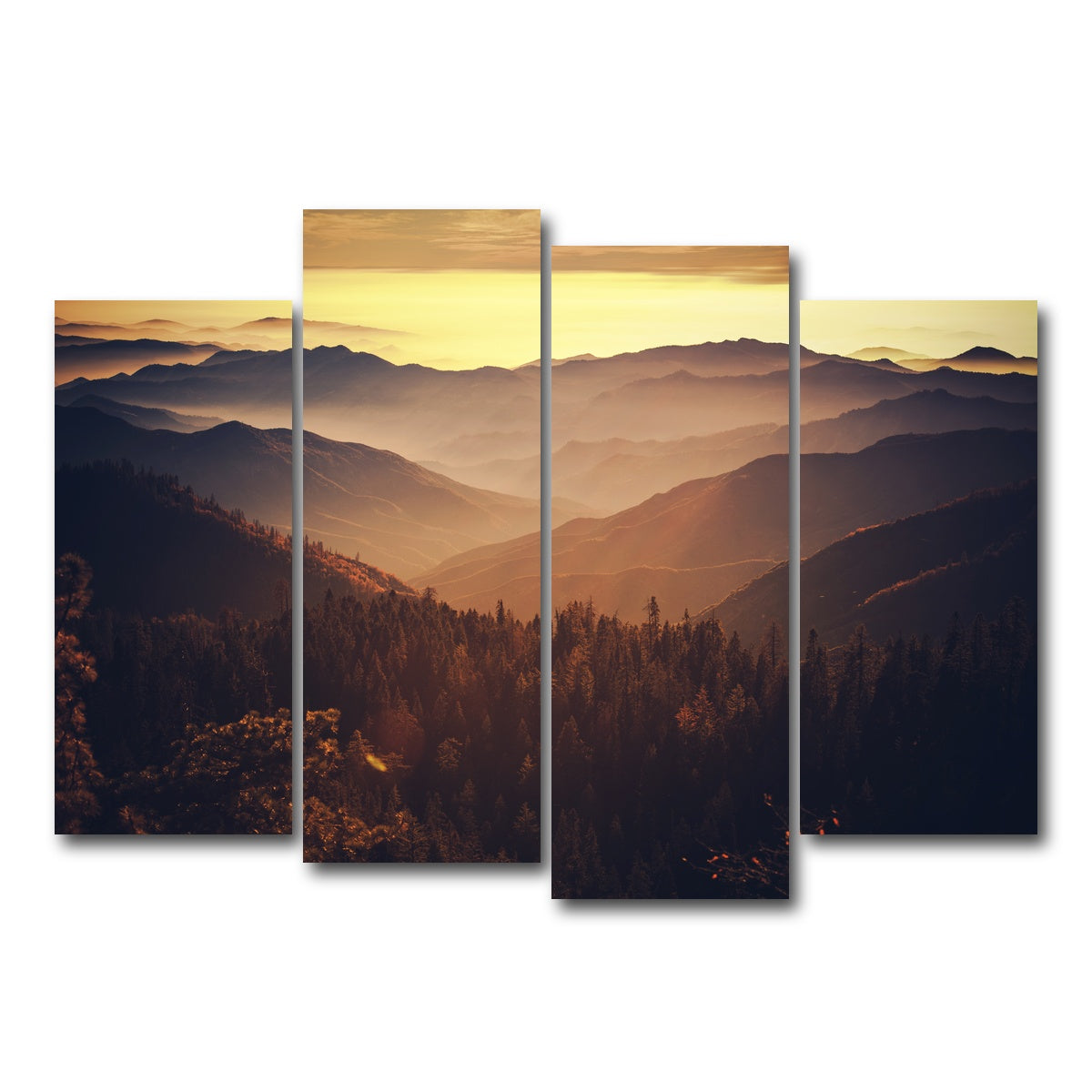 Scenic Sunset Sierra Nevada Mountains Wall Art