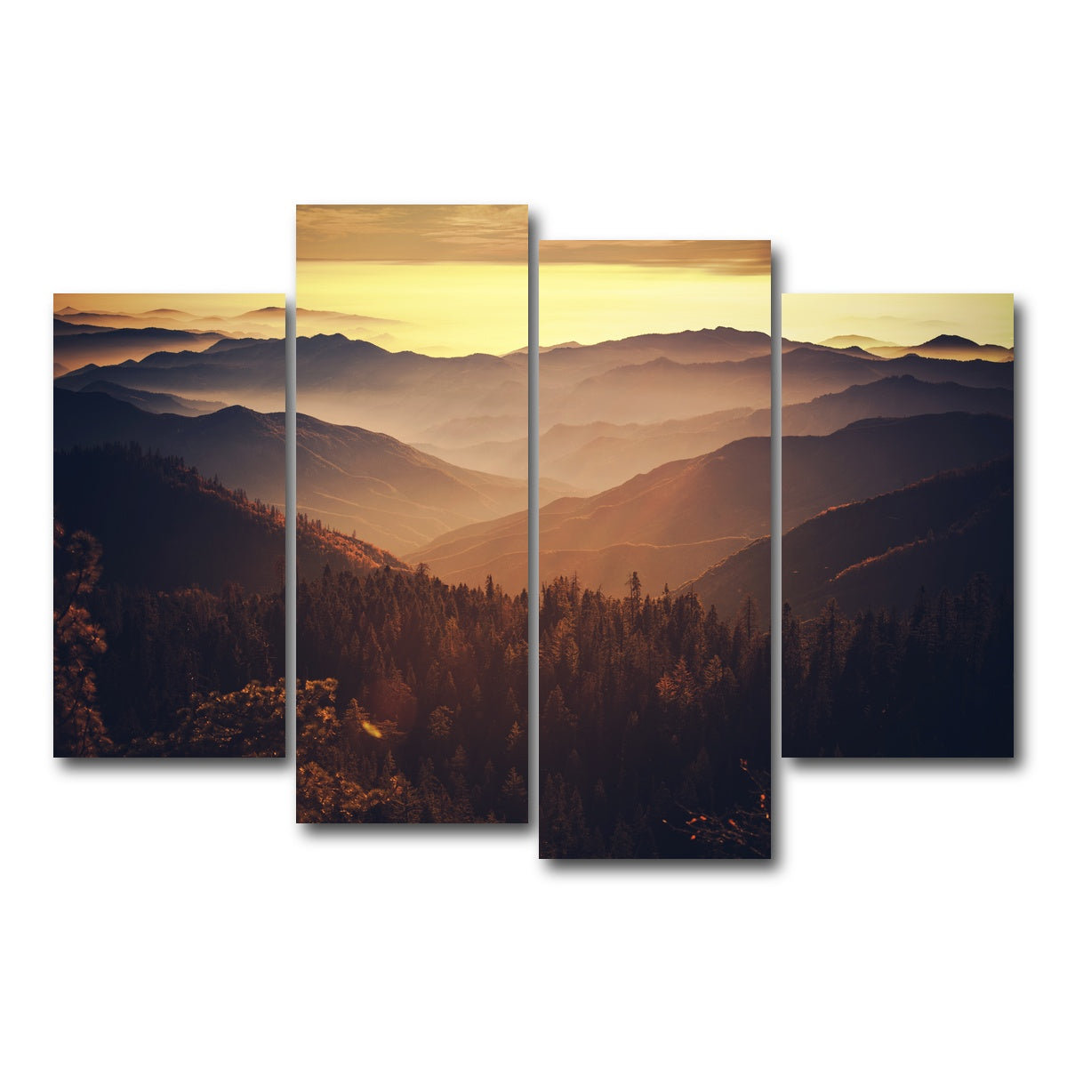 Scenic Sunset Sierra Nevada Mountains Wall Art