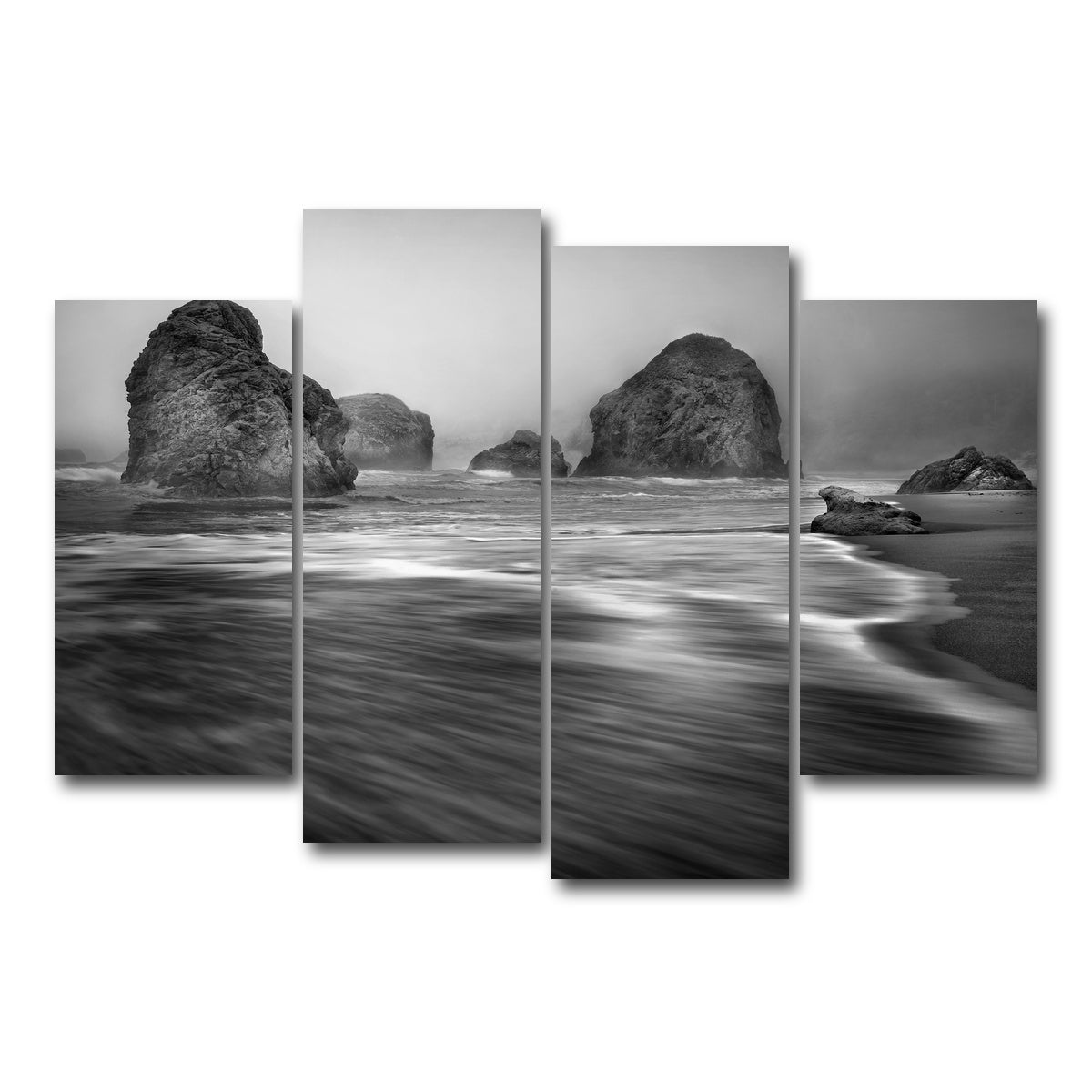 AUTO-MOCKUP WHITE | Sea Stacks - Foggy Oregon Coast | 4 Piece | Gallery Wrap Canvas | group=4_short
