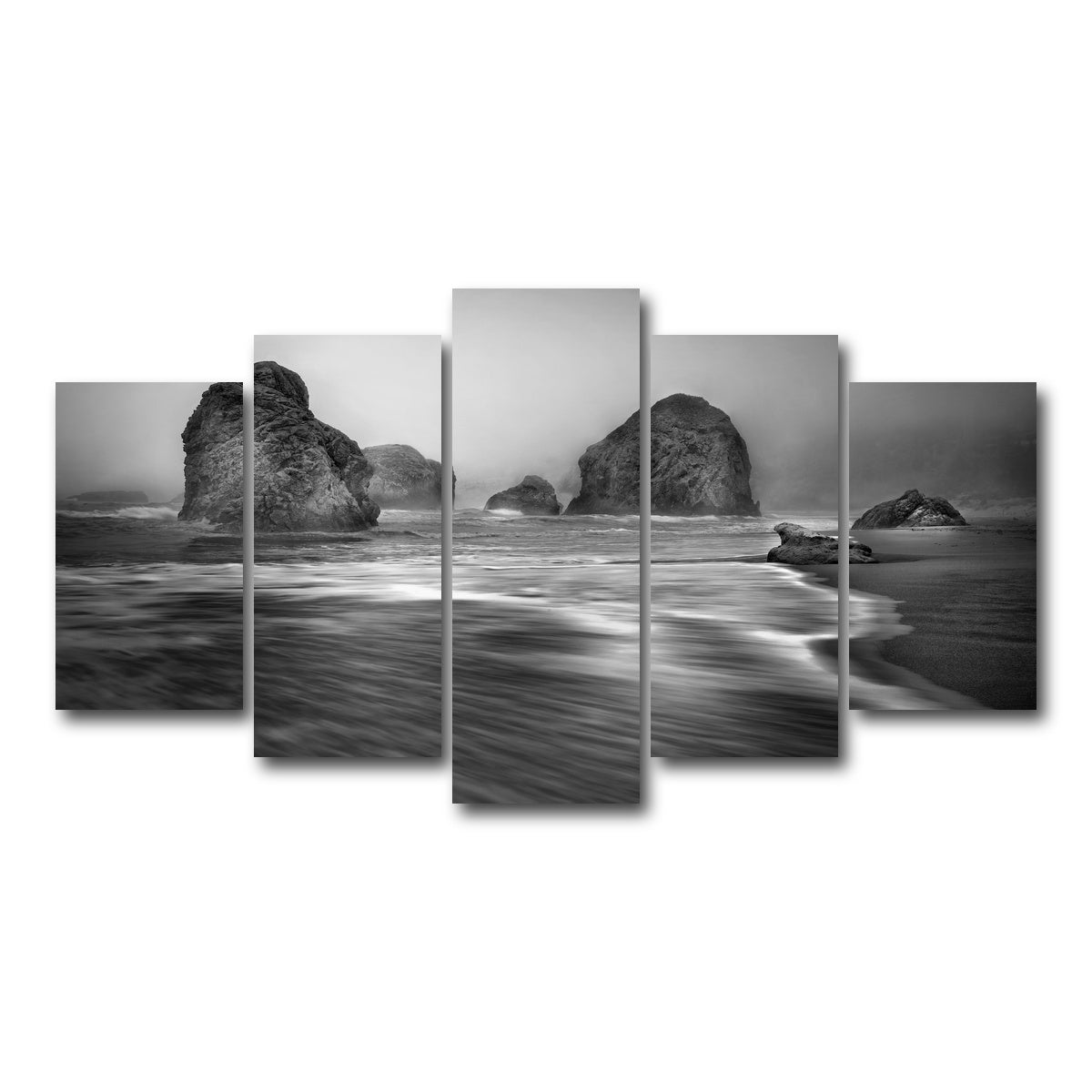 AUTO-MOCKUP WHITE | Sea Stacks - Foggy Oregon Coast | 5 Piece | Gallery Wrap Canvas | group=5_normal