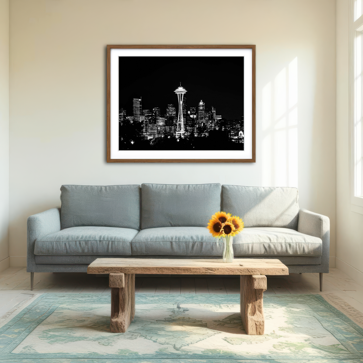 AUTO-MOCKUP ROOM | Seattle Skyline Wall Art
