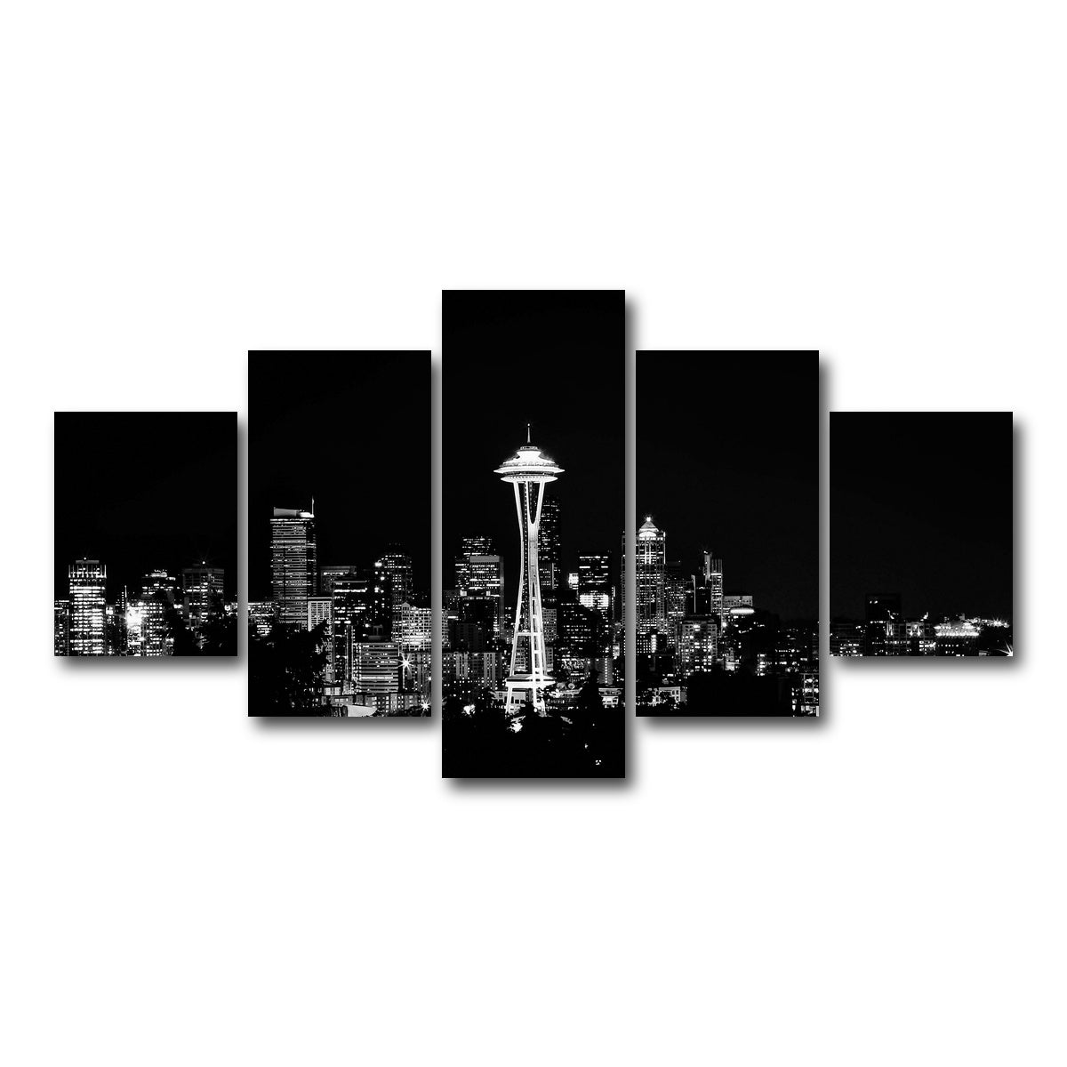 AUTO-MOCKUP WHITE | Seattle skyline | 5 Piece | Gallery Wrap Canvas | group=5_short