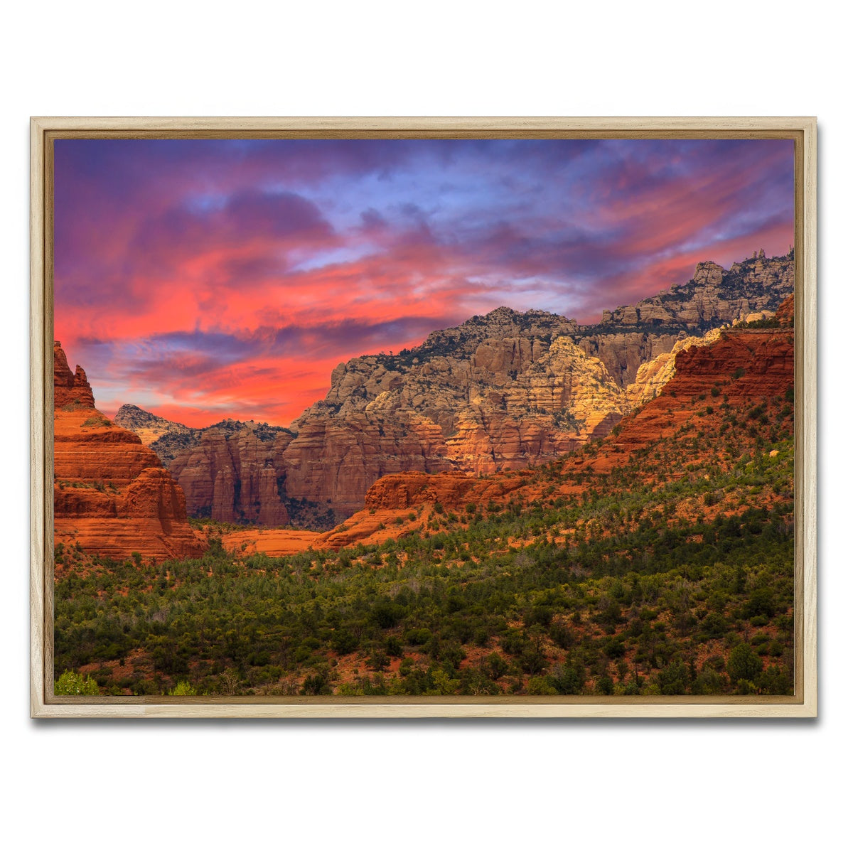 AUTO-MOCKUP WHITE | Sedona Sunset | 1 Piece | Natural Framed Canvas | group=4x3