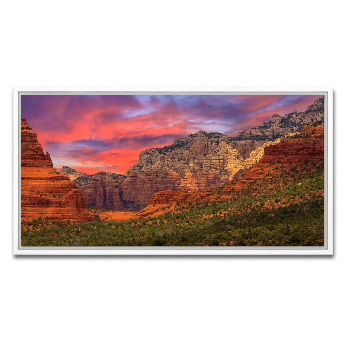 AUTO-MOCKUP WHITE | Sedona Sunset | 1 Piece | White Framed Canvas | group=2x1