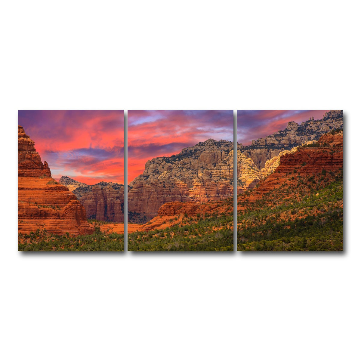 AUTO-MOCKUP WHITE | Sedona Sunset | 3 Piece | Gallery Wrap Canvas | group=18x24