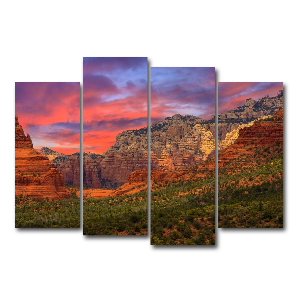 AUTO-MOCKUP WHITE | Sedona Sunset | 4 Piece | Gallery Wrap Canvas | group=4_normal