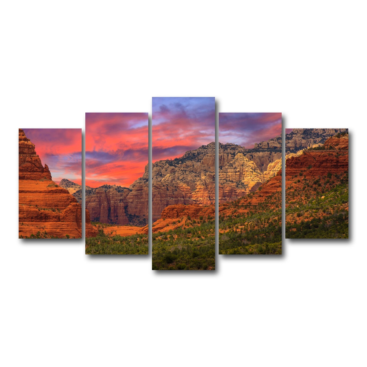 AUTO-MOCKUP WHITE | Sedona Sunset | 5 Piece | Gallery Wrap Canvas | group=5_normal