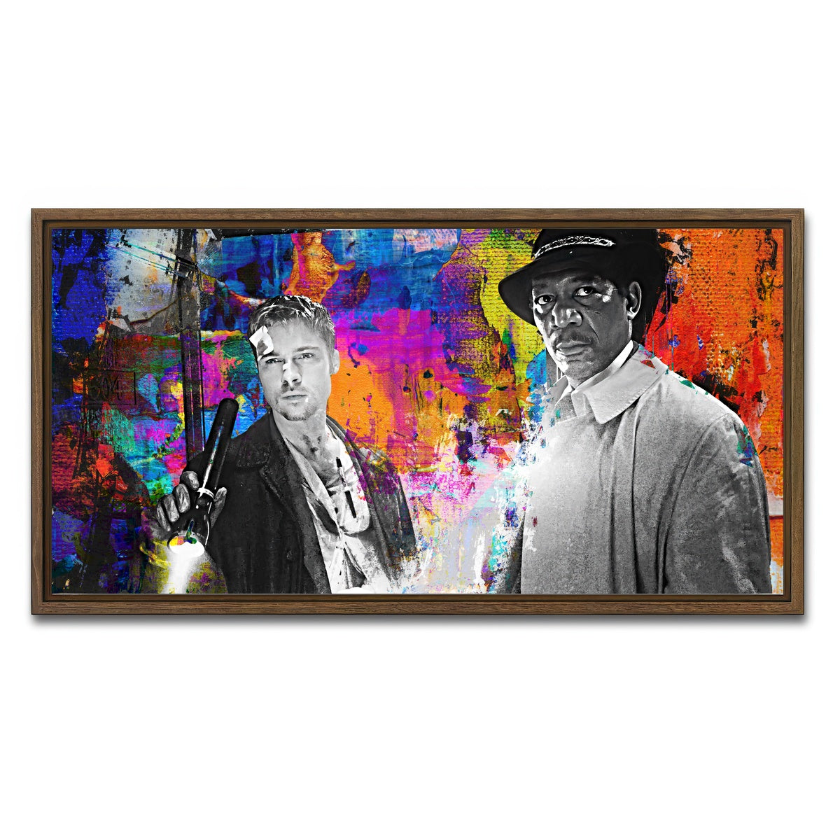 AUTO-MOCKUP WHITE | Seven | 1 Piece | Walnut Framed Canvas | group=2x1