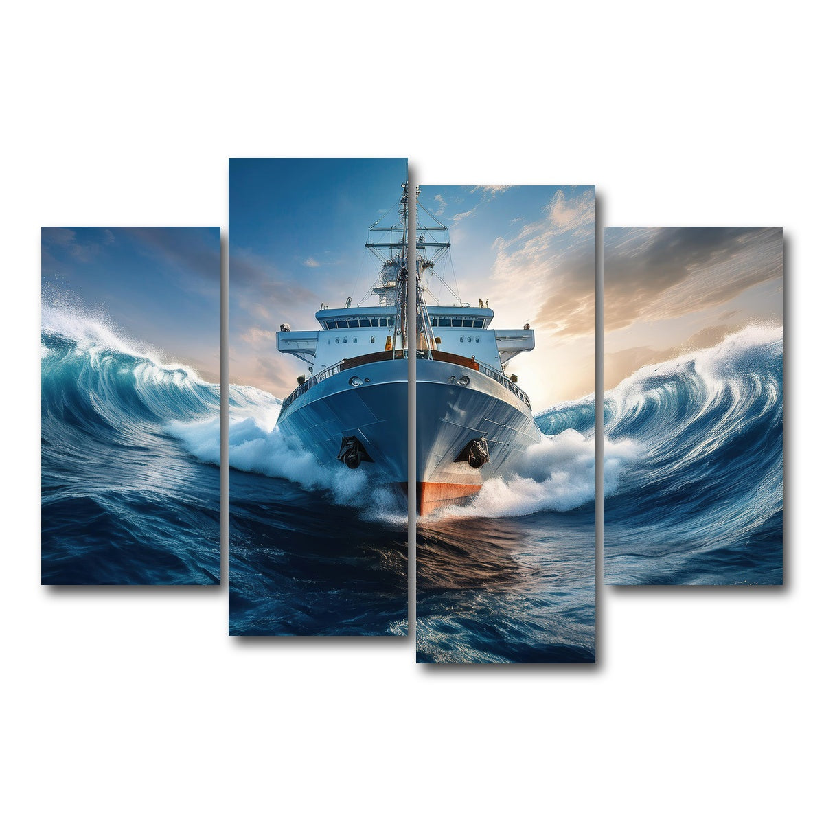 AUTO-MOCKUP WHITE | Ship in High Waves | 4 Piece | Gallery Wrap Canvas | group=4_short