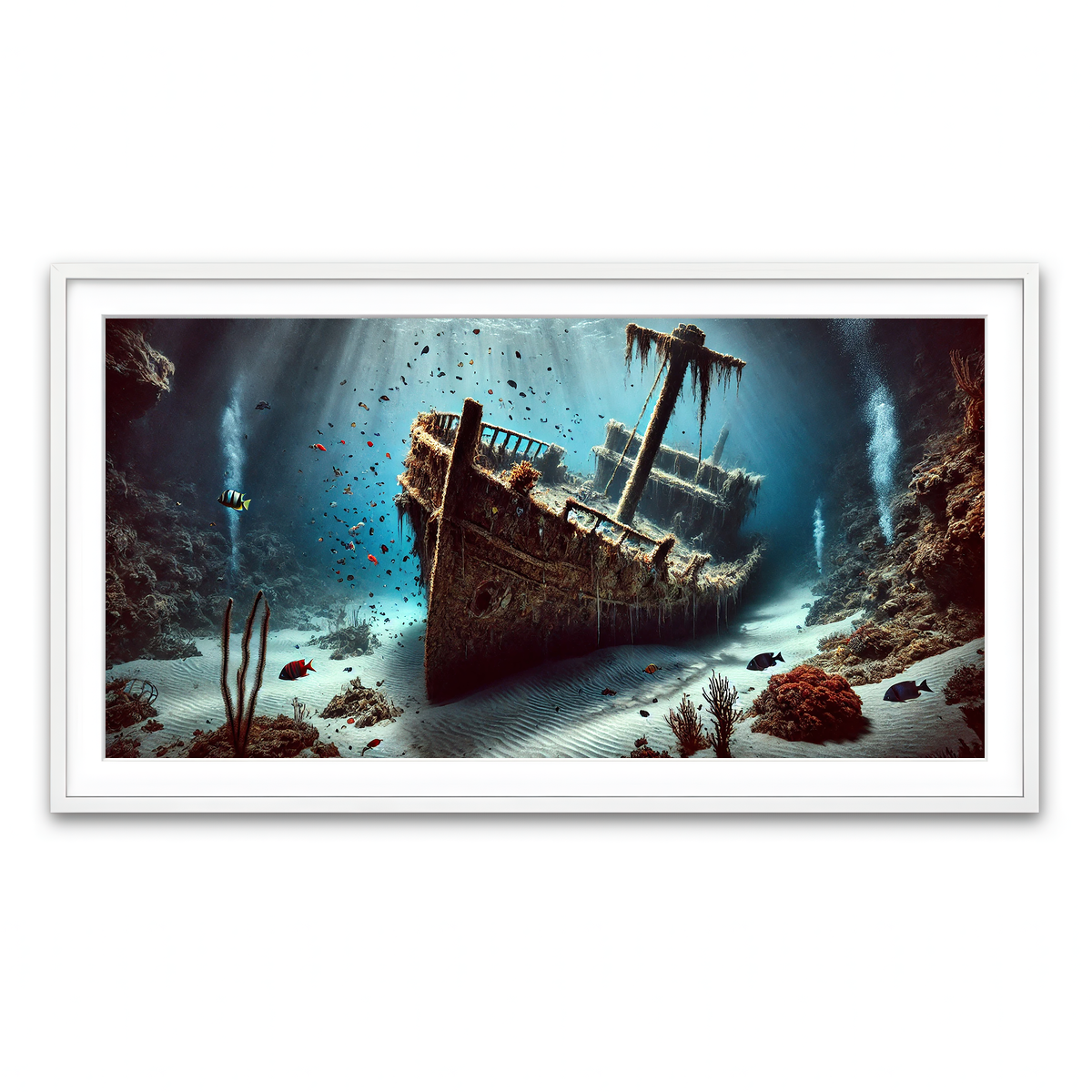 Framed Print 2x1 White