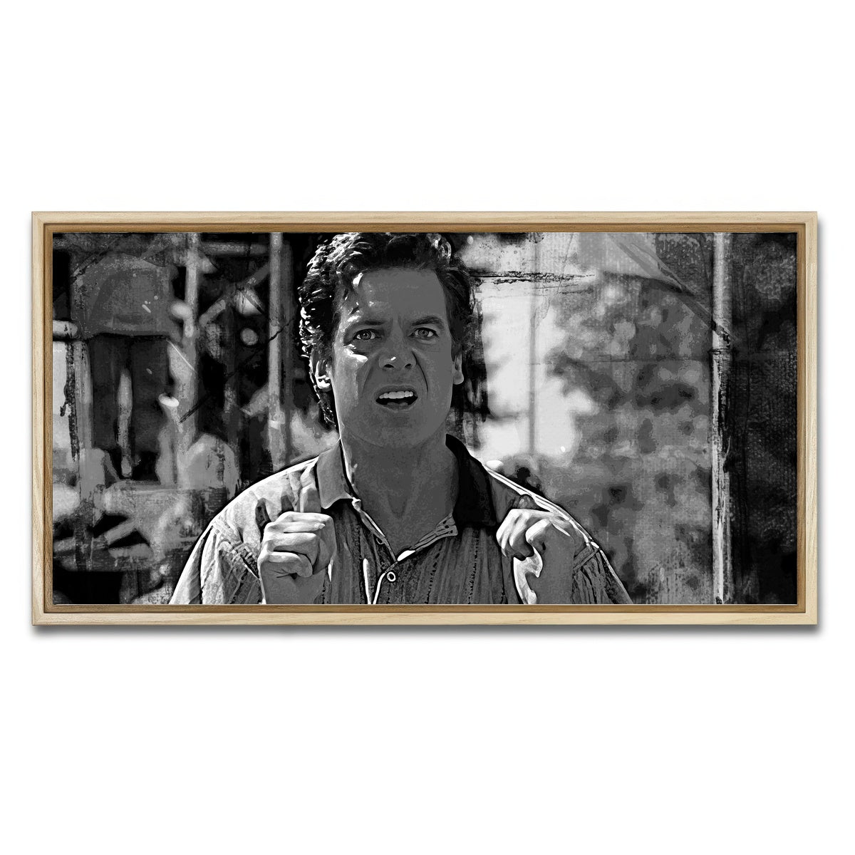 AUTO-MOCKUP WHITE | Shooter McGavin Grayscale | 1 Piece | Natural Framed Canvas | group=2x1