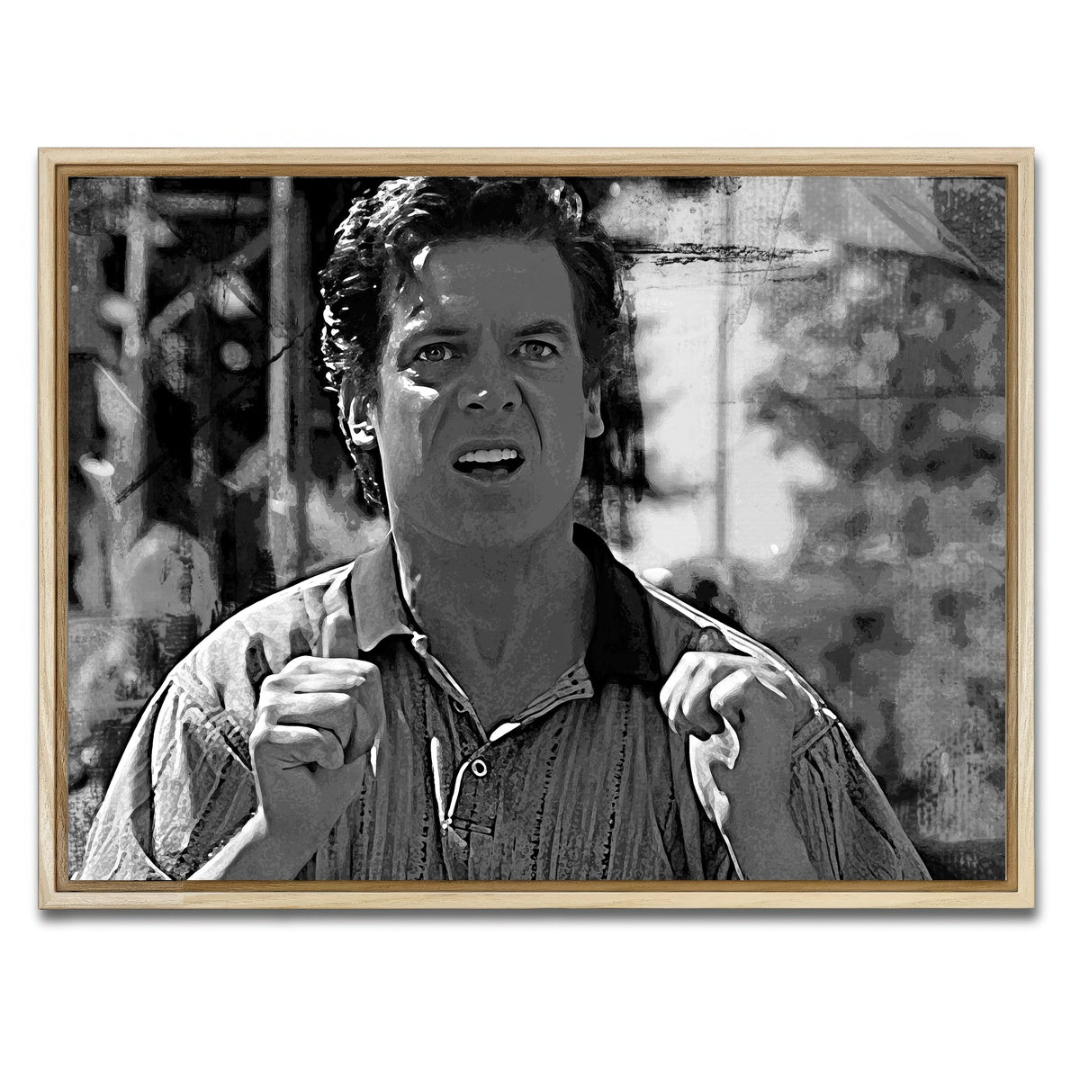 AUTO-MOCKUP WHITE | Shooter McGavin Grayscale | 1 Piece | Natural Framed Canvas | group=4x3
