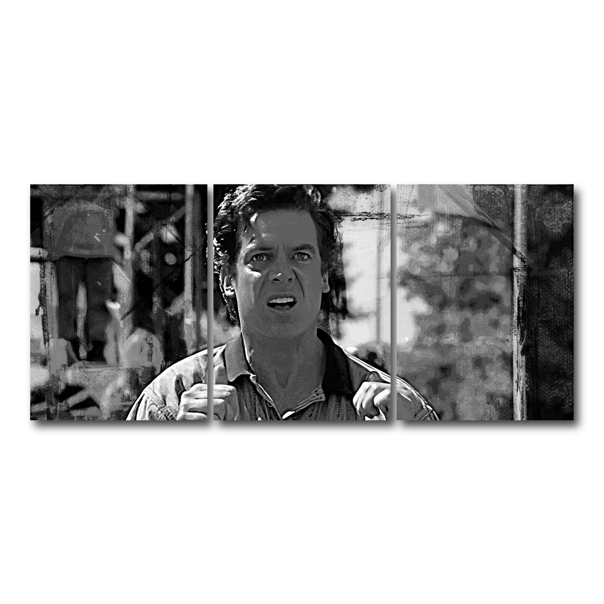 AUTO-MOCKUP WHITE | Shooter McGavin Grayscale | 3 Piece | Gallery Wrap Canvas | group=18x24
