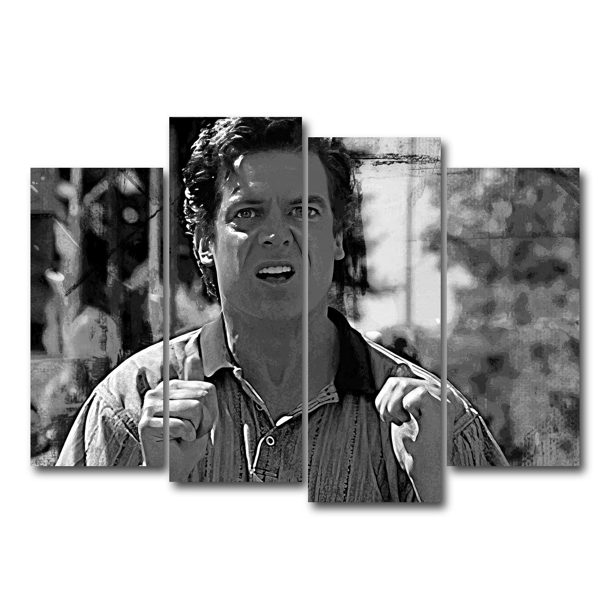 AUTO-MOCKUP WHITE | Shooter McGavin Grayscale | 4 Piece | Gallery Wrap Canvas | group=4_normal