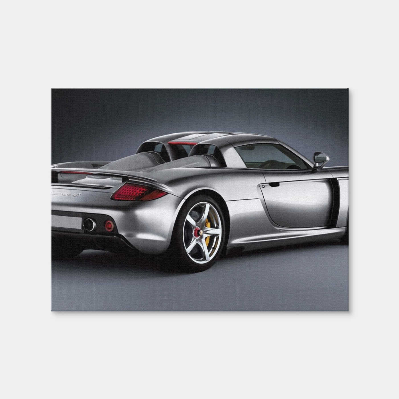 AUTO-MOCKUP WHITE | Silver Porsche Carrera GT | 1 Piece | Gallery Wrap Canvas | group=4x3
