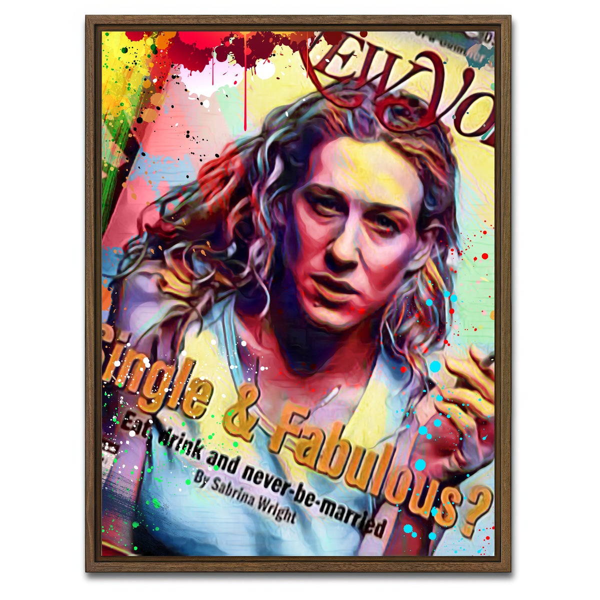 AUTO-MOCKUP WHITE | Single & Fabulous | 1 Piece | Walnut Framed Canvas | group=3x4