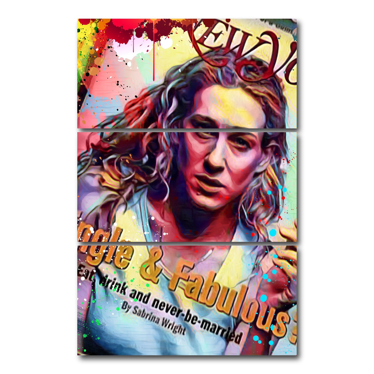 AUTO-MOCKUP WHITE | Single & Fabulous | 3 Piece | Gallery Wrap Canvas | group=12x24_stacked