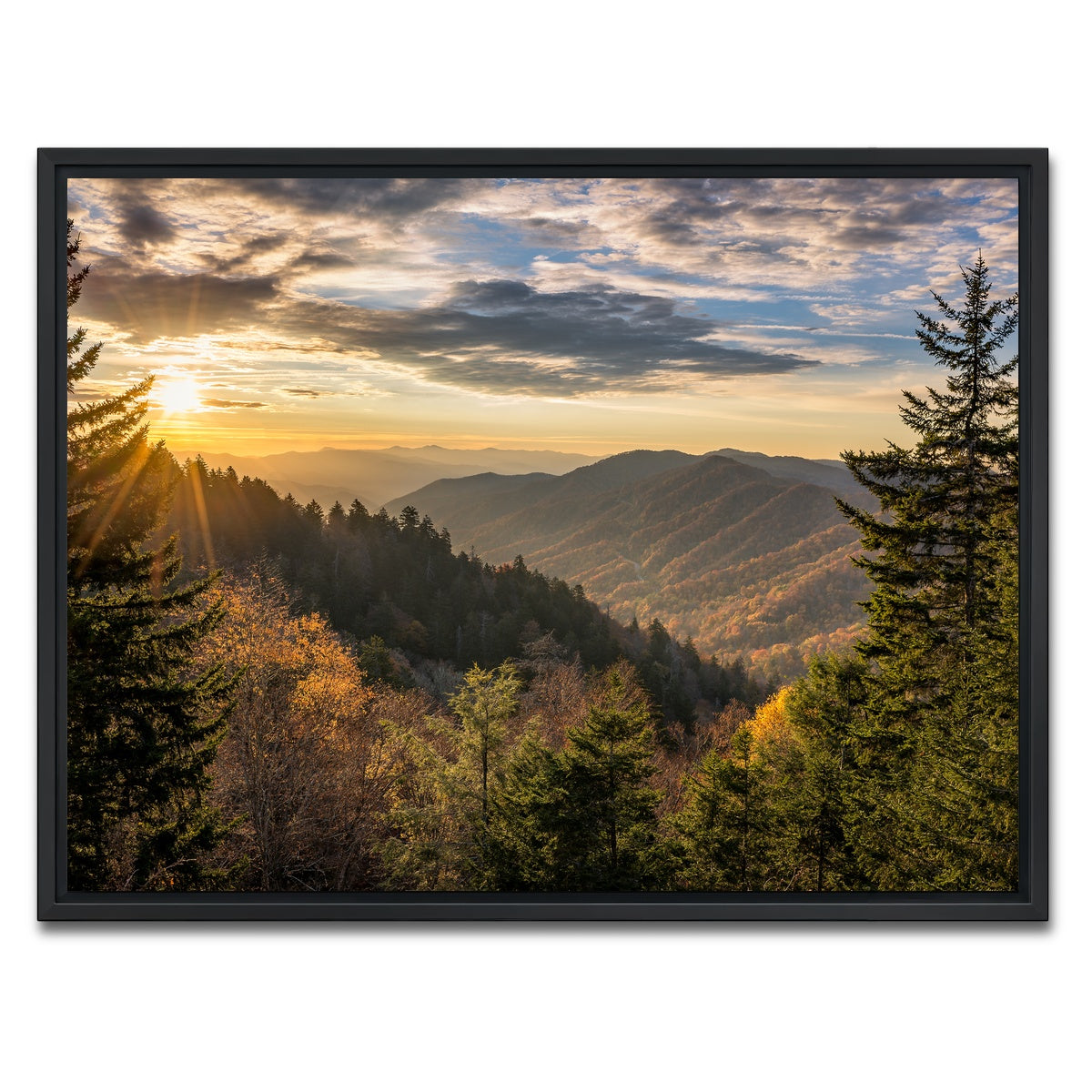 AUTO-MOCKUP WHITE | Smoky Mountains | 1 Piece | Black Framed Canvas | group=4x3