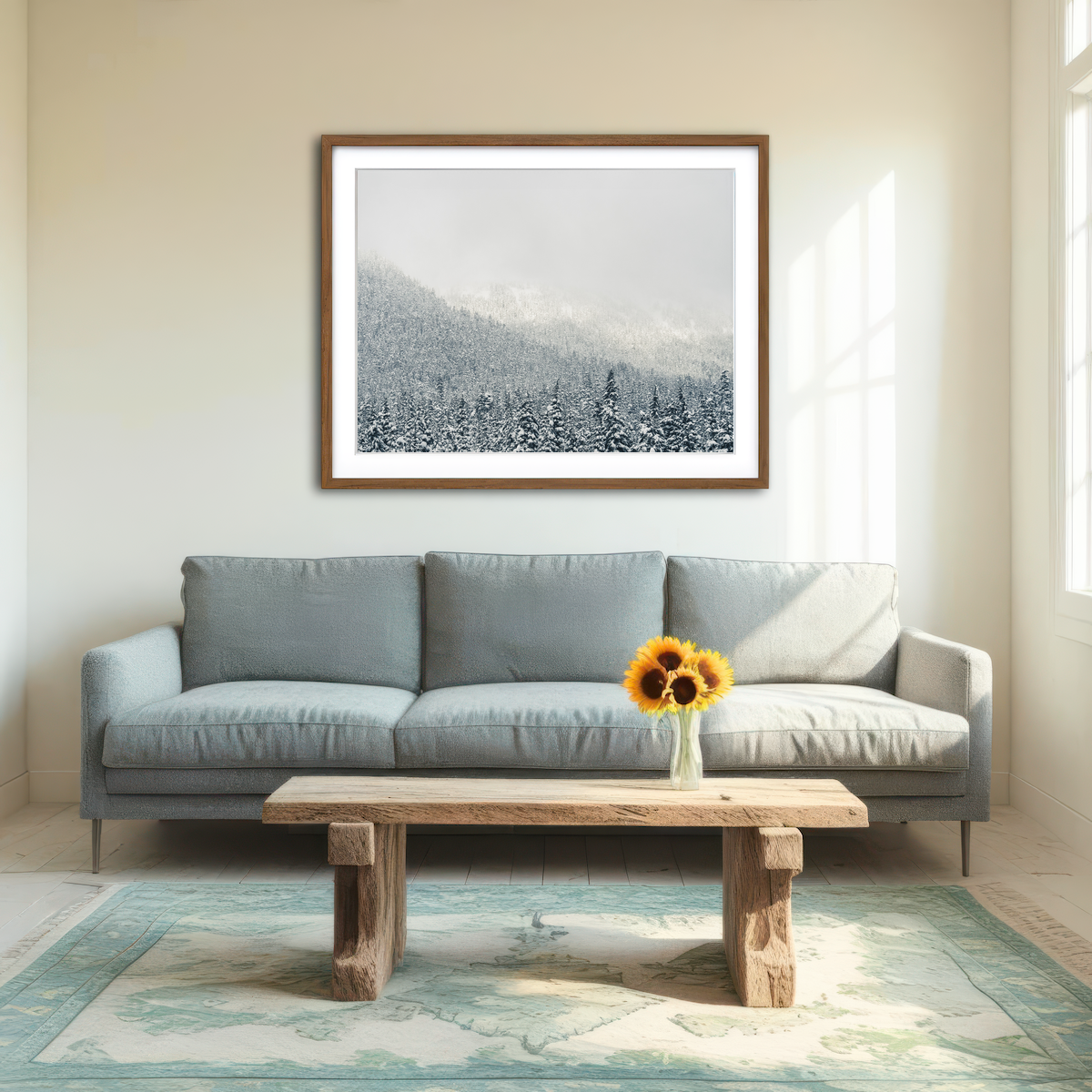 AUTO-MOCKUP ROOM | Snowy Mountains Wall Art