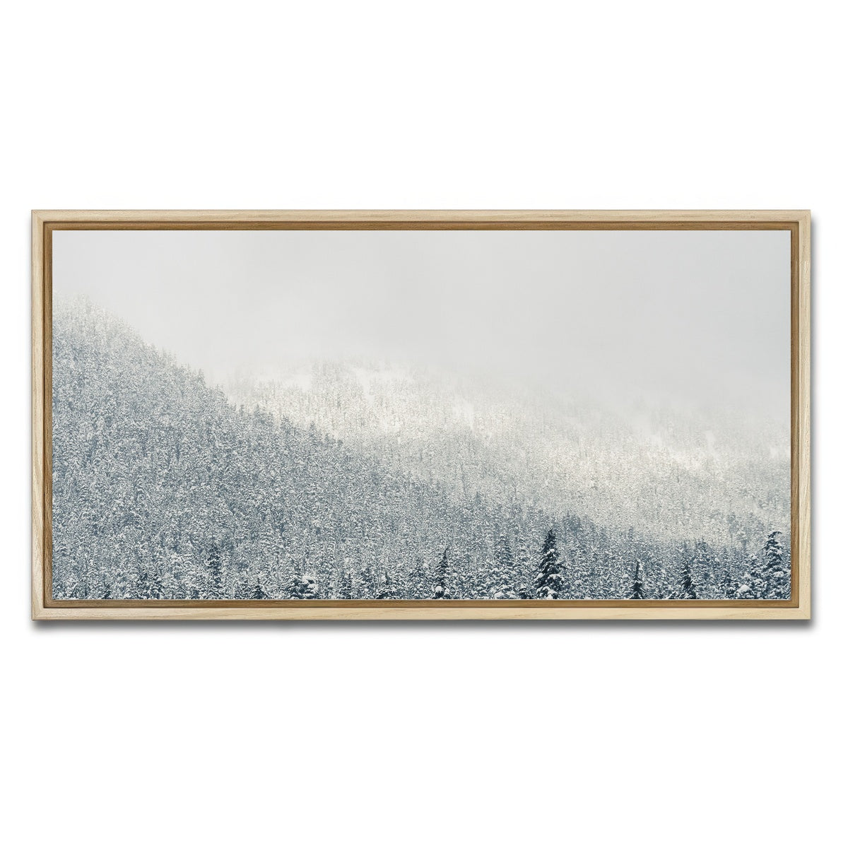 AUTO-MOCKUP WHITE | Snowy Mountains | 1 Piece | Natural Framed Canvas | group=2x1