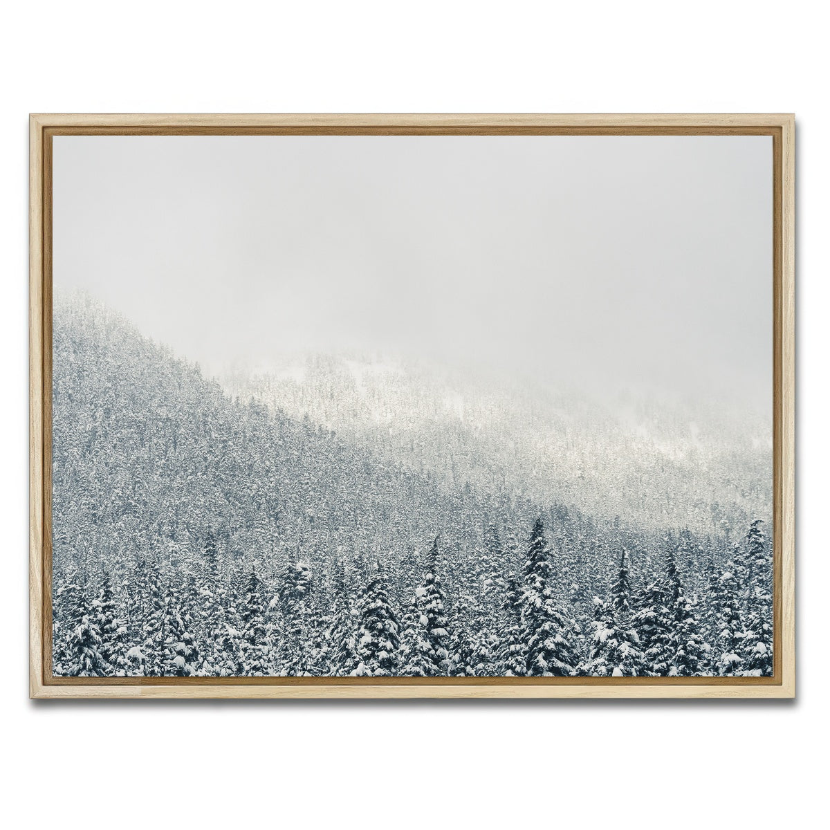 AUTO-MOCKUP WHITE | Snowy Mountains | 1 Piece | Natural Framed Canvas | group=4x3