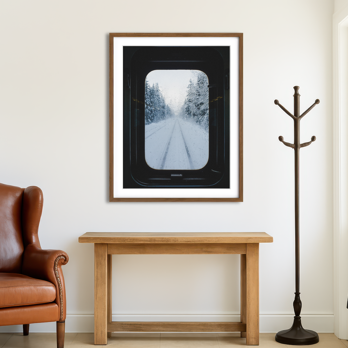 AUTO-MOCKUP ROOM | Snowy Train Wall Art