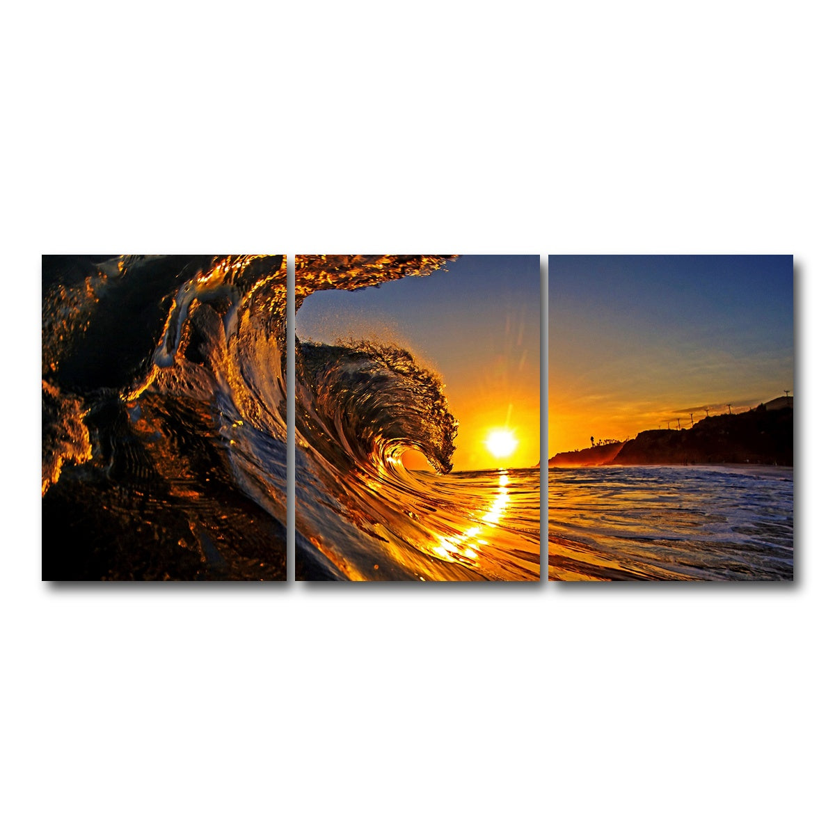 AUTO-MOCKUP WHITE | Solar Waves | 3 Piece | Gallery Wrap Canvas | group=18x24