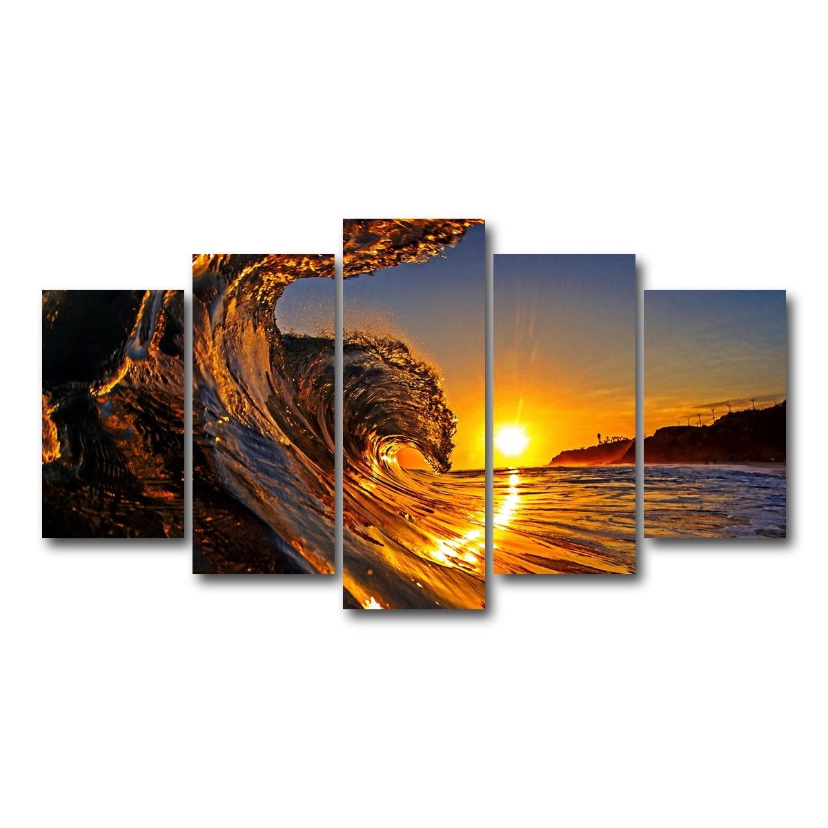 AUTO-MOCKUP WHITE | Solar Waves | 5 Piece | Gallery Wrap Canvas | group=5_normal