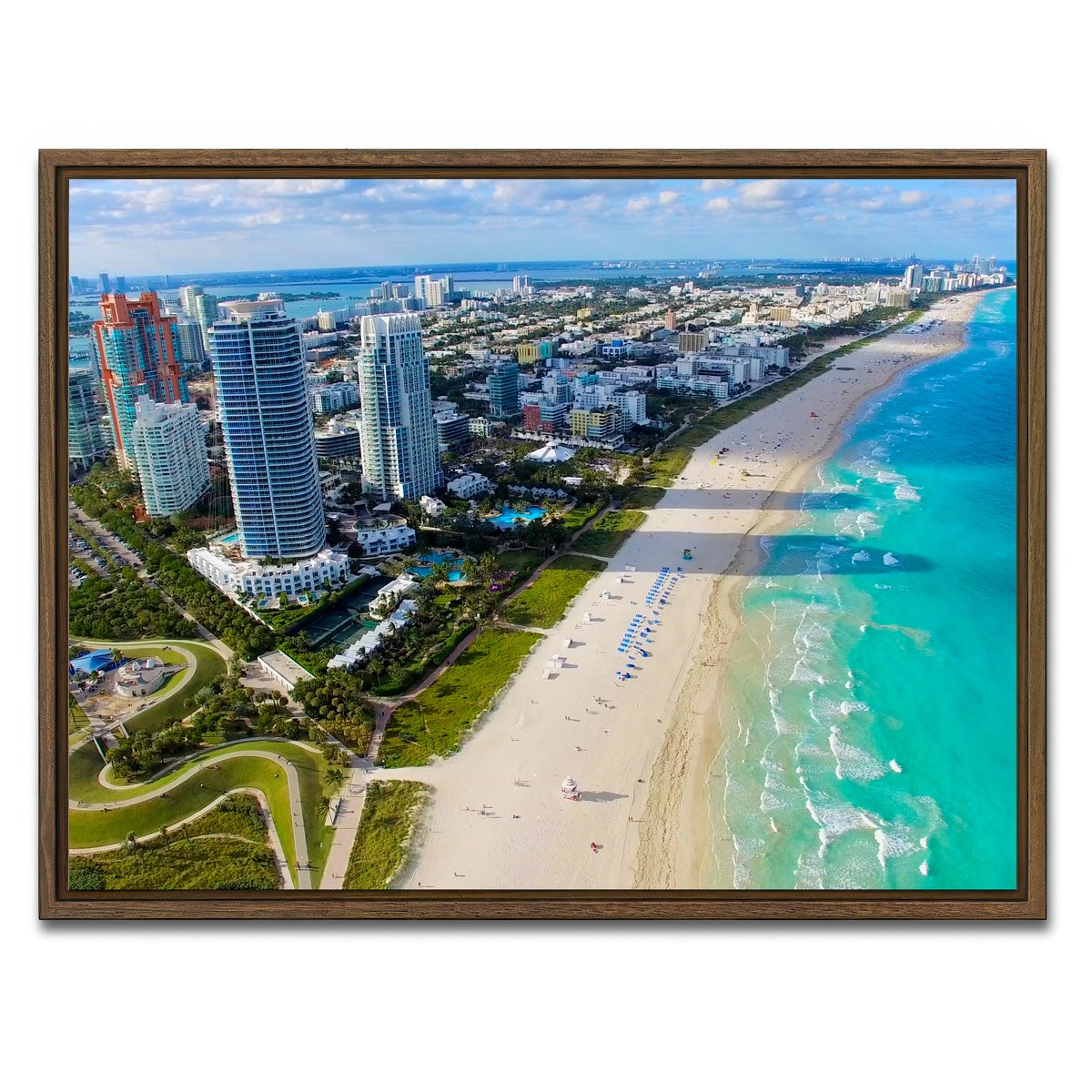 AUTO-MOCKUP WHITE | South Beach | 1 Piece | Walnut Framed Canvas | group=4x3