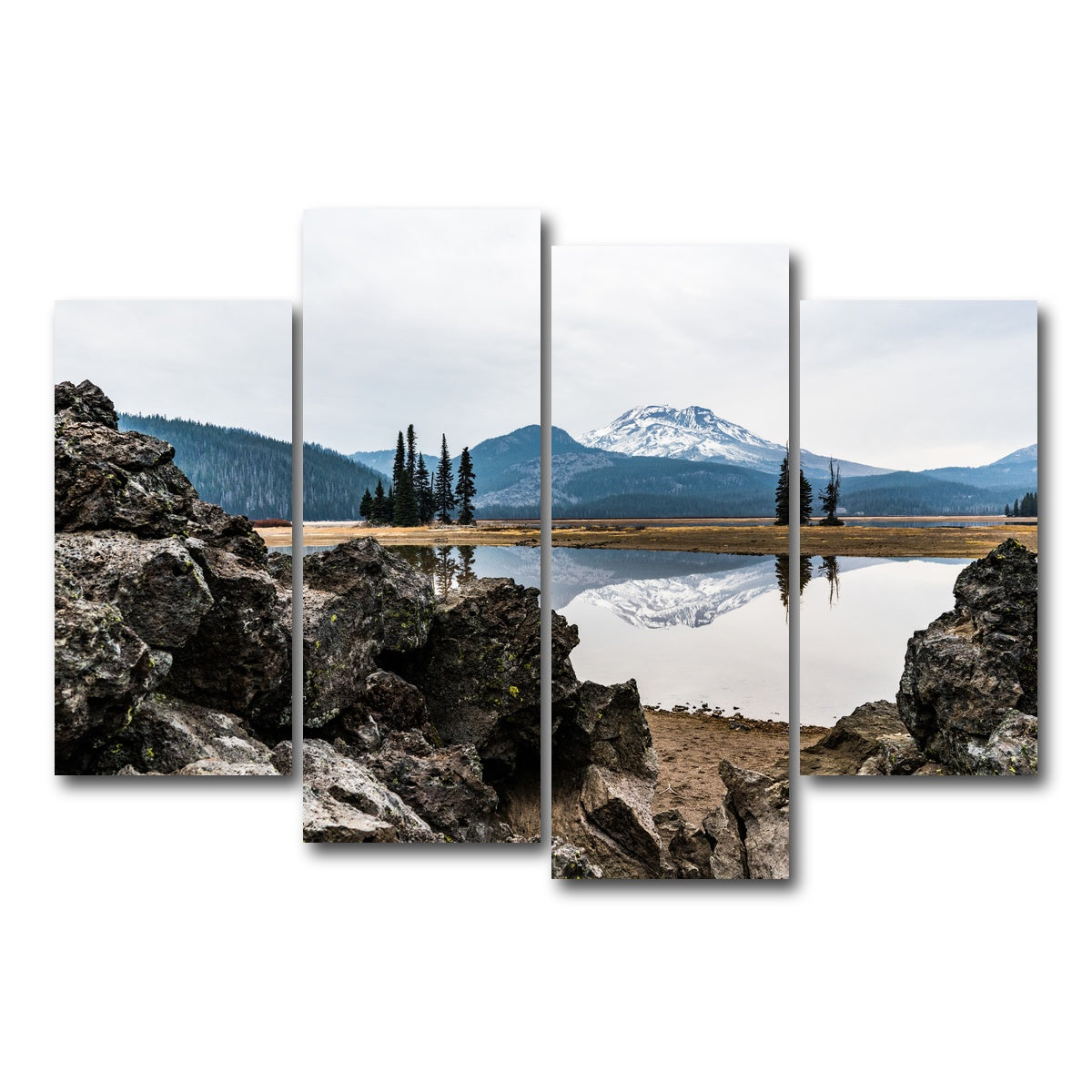 AUTO-MOCKUP WHITE | South Sister Mountain - Sparks Lake | 4 Piece | Gallery Wrap Canvas | group=4_short