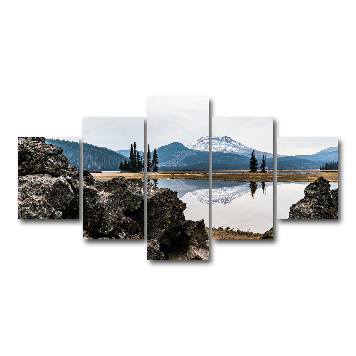 AUTO-MOCKUP WHITE | South Sister Mountain - Sparks Lake | 5 Piece | Gallery Wrap Canvas | group=5_short