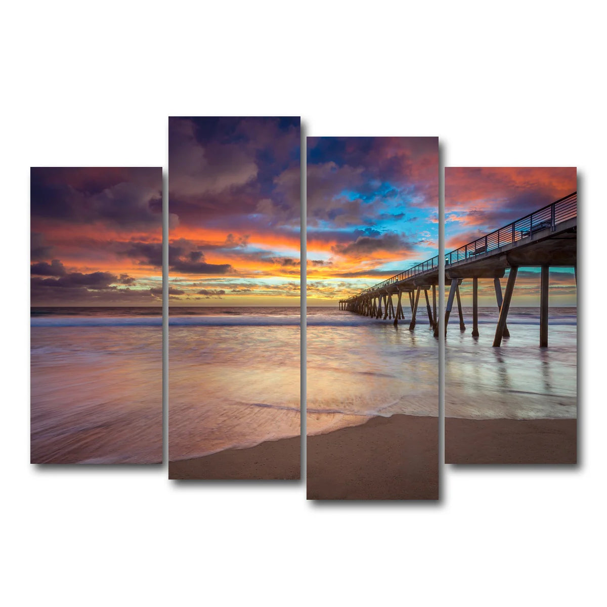 Southern California Pier at Sunset Wall Art