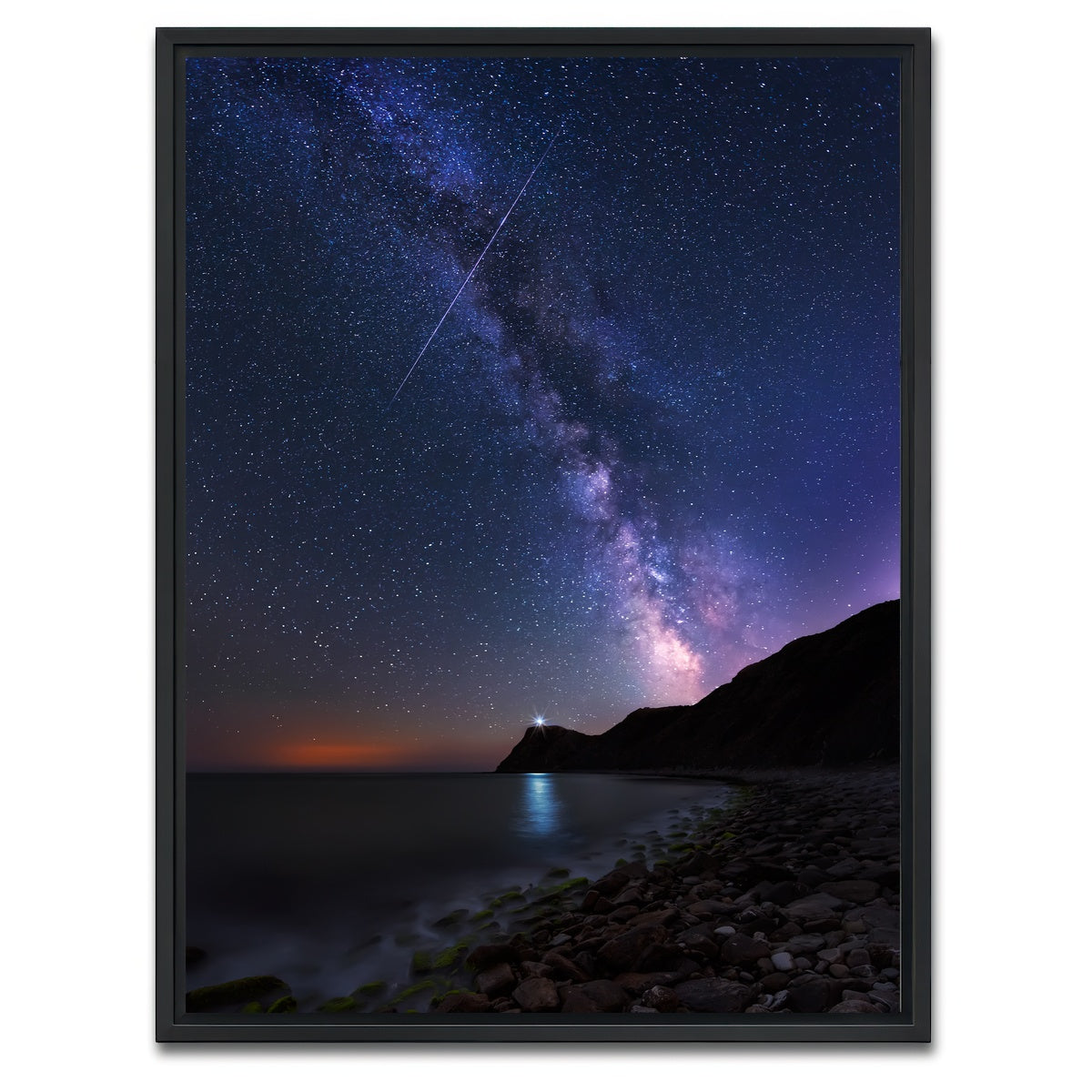 AUTO-MOCKUP WHITE | Space Lighthouse | 1 Piece | Black Framed Canvas | group=3x4