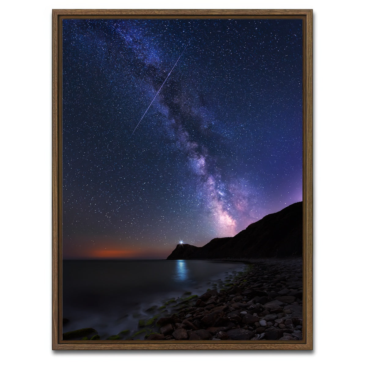 AUTO-MOCKUP WHITE | Space Lighthouse | 1 Piece | Walnut Framed Canvas | group=3x4