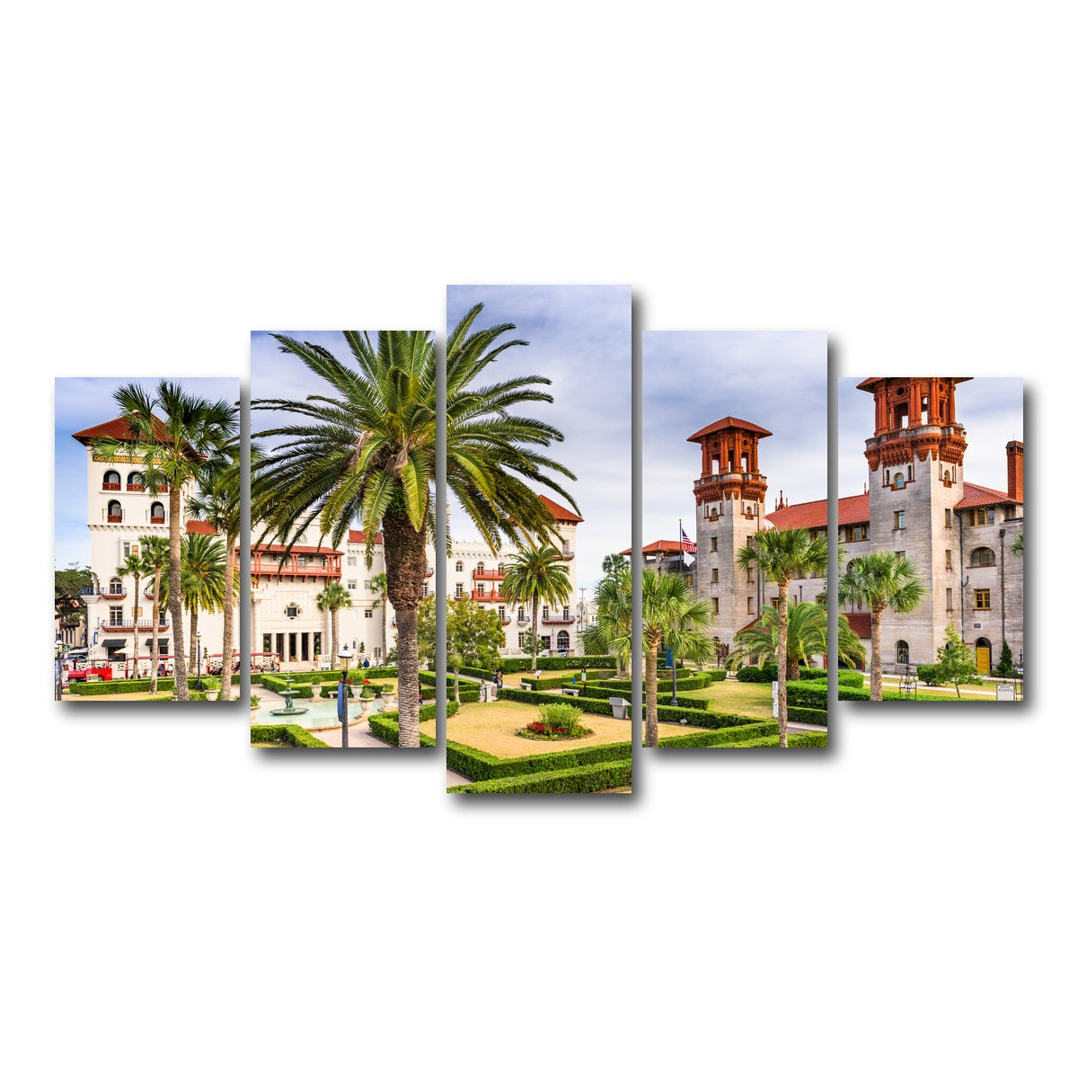 AUTO-MOCKUP WHITE | St. Augustine - Alcazar Courtyard | 5 Piece | Gallery Wrap Canvas | group=5_normal