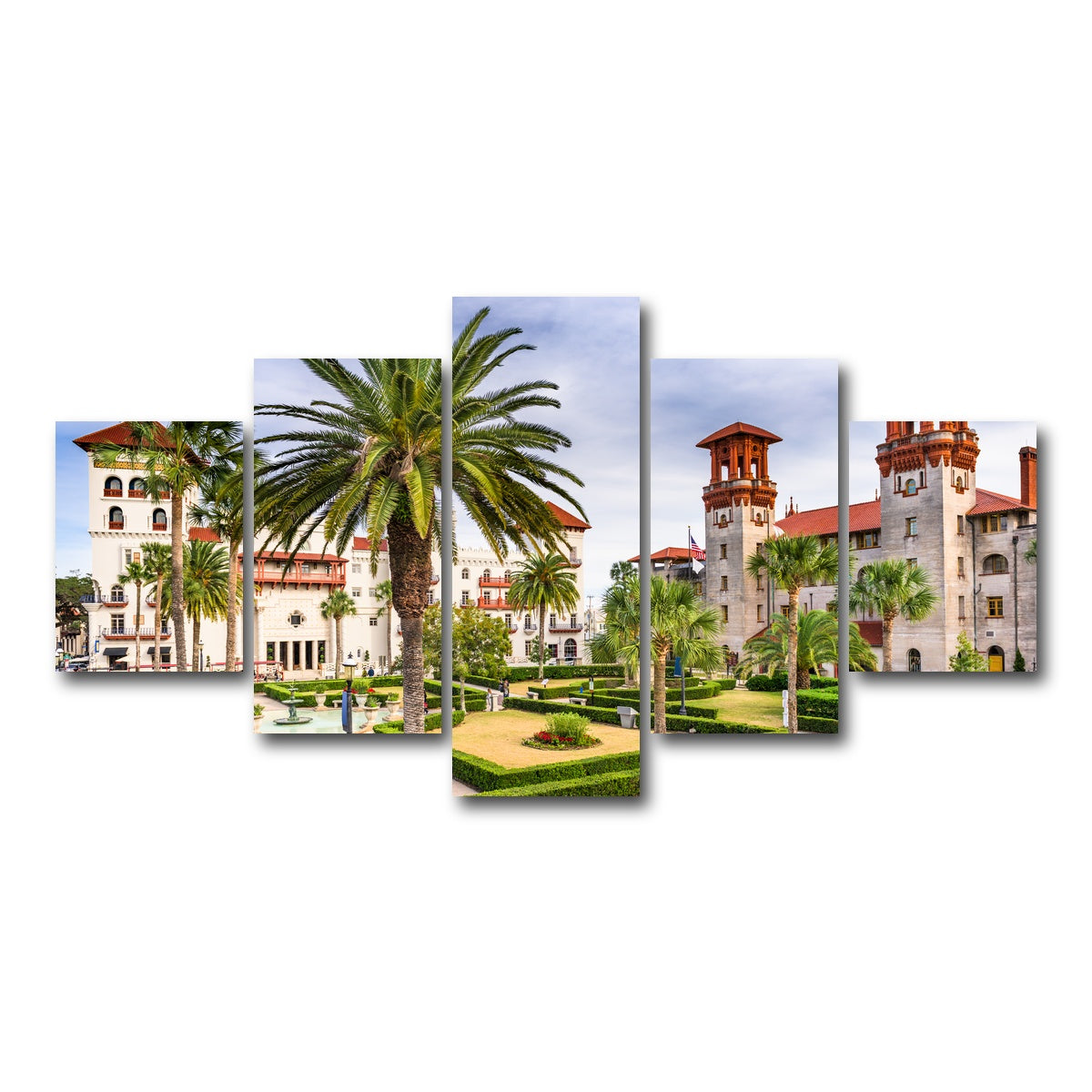 AUTO-MOCKUP WHITE | St. Augustine - Alcazar Courtyard | 5 Piece | Gallery Wrap Canvas | group=5_short
