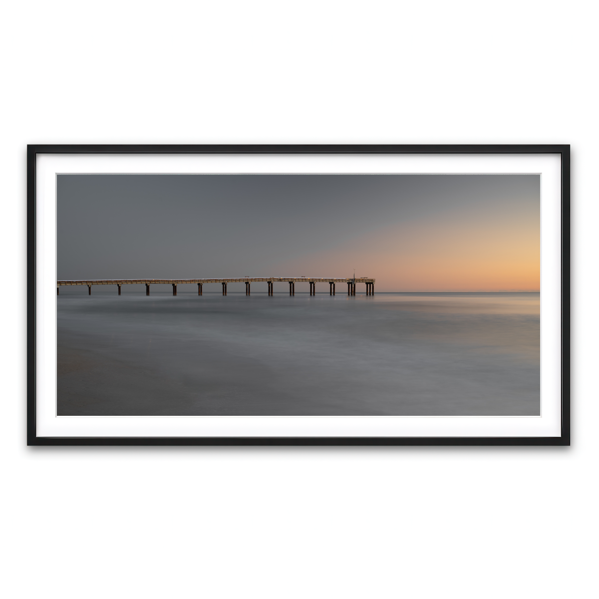 AUTO-MOCKUP WHITE | St. Augustine Florida Beach Pier | 1 Piece | Black Framed Print | group=2x1
