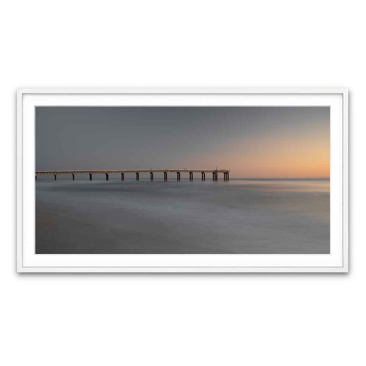 AUTO-MOCKUP WHITE | St. Augustine Florida Beach Pier | 1 Piece | White Framed Print | group=2x1