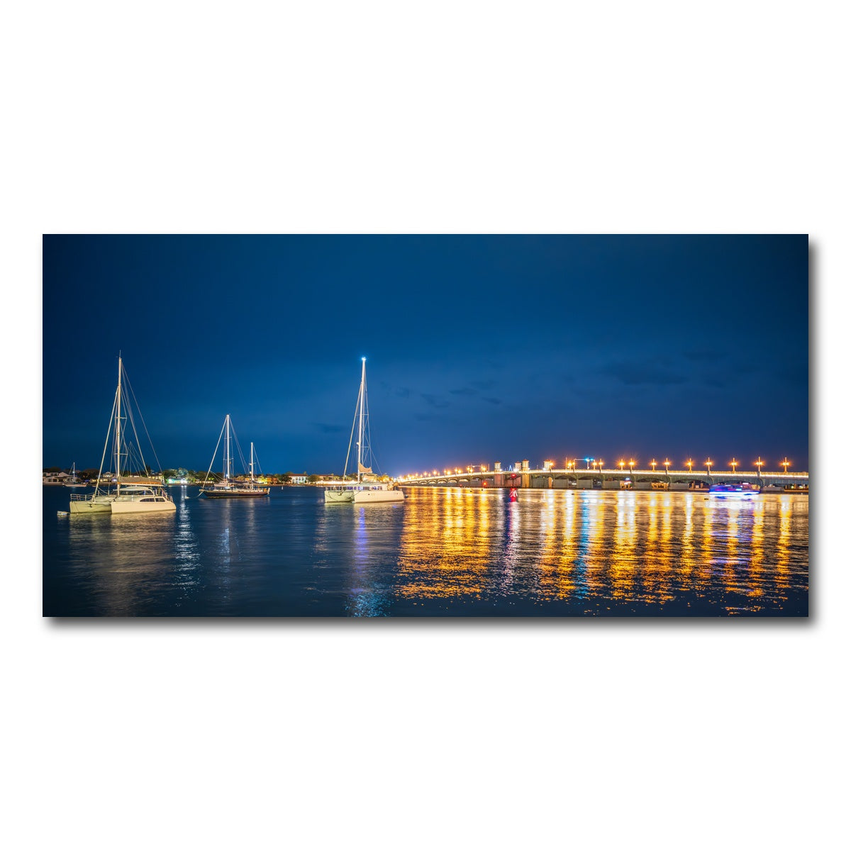 AUTO-MOCKUP WHITE | St. Augustine Florida Harbor Night | 1 Piece | Gallery Wrap Canvas | group=2x1