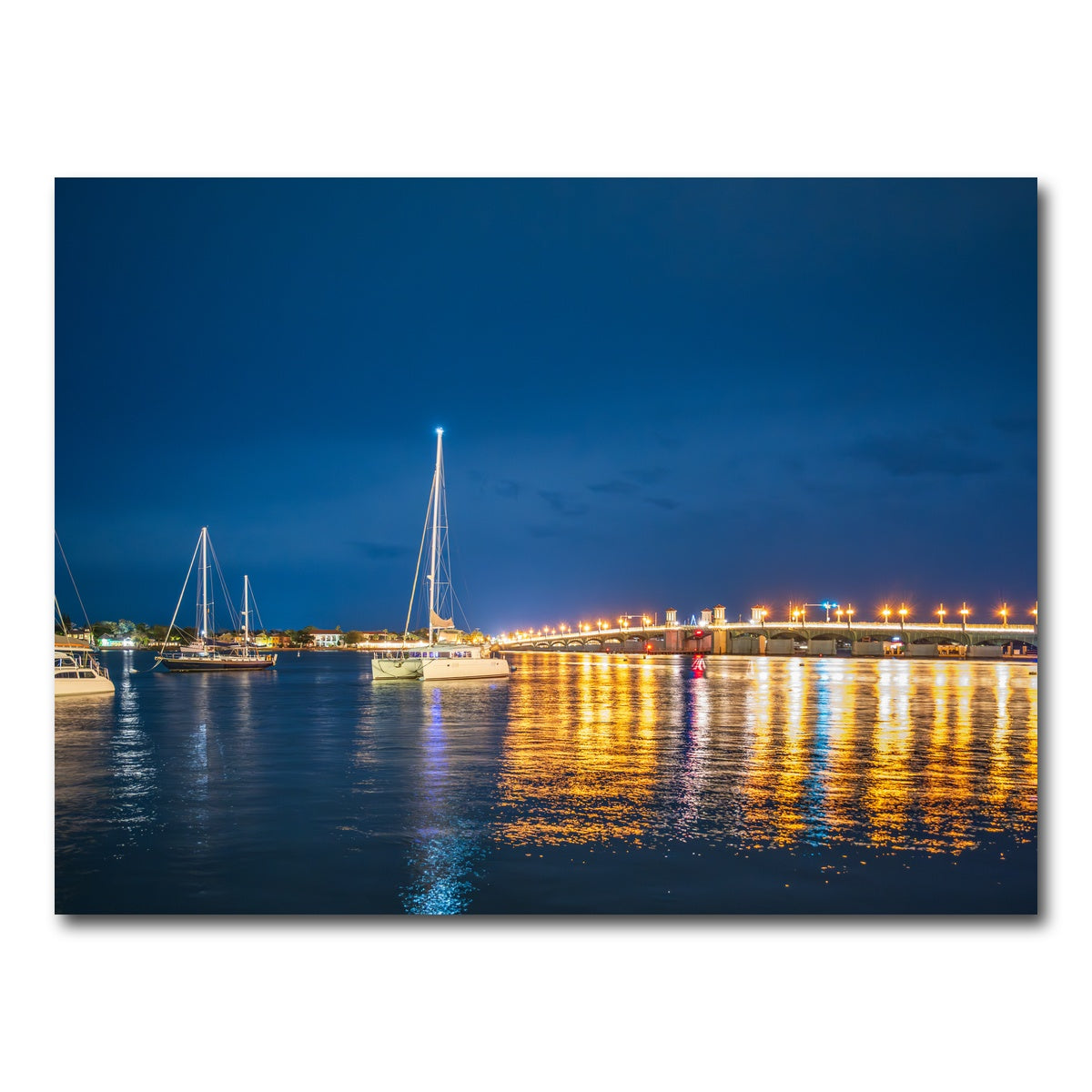 AUTO-MOCKUP WHITE | St. Augustine Florida Harbor Night | 1 Piece | Gallery Wrap Canvas | group=4x3